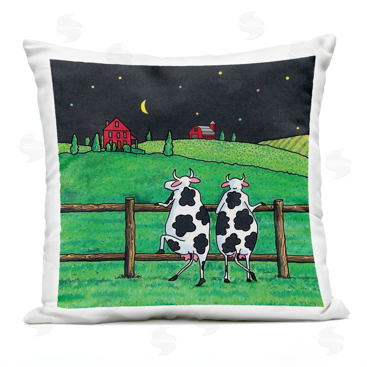 Roger Straub Girls Night Out Cows Outdoor Quick-Dry Polyester Printed Throw Pillow