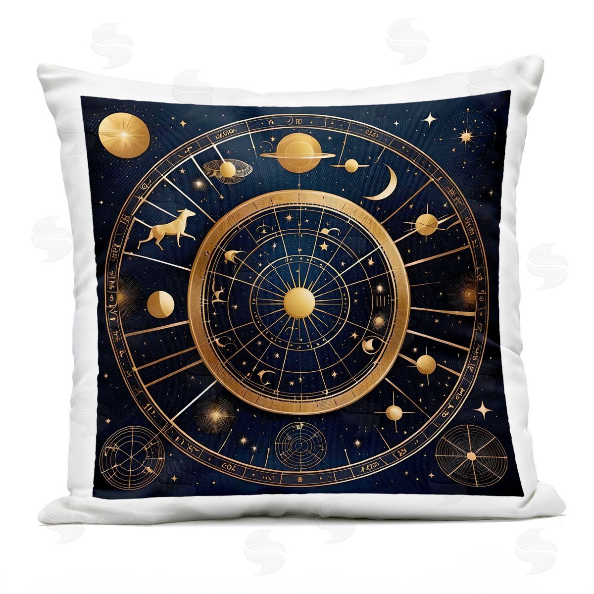 Tabz Jones Astrology Zodiac Birth Chart Outdoor Quick-Dry Polyester Printed Throw Pillow