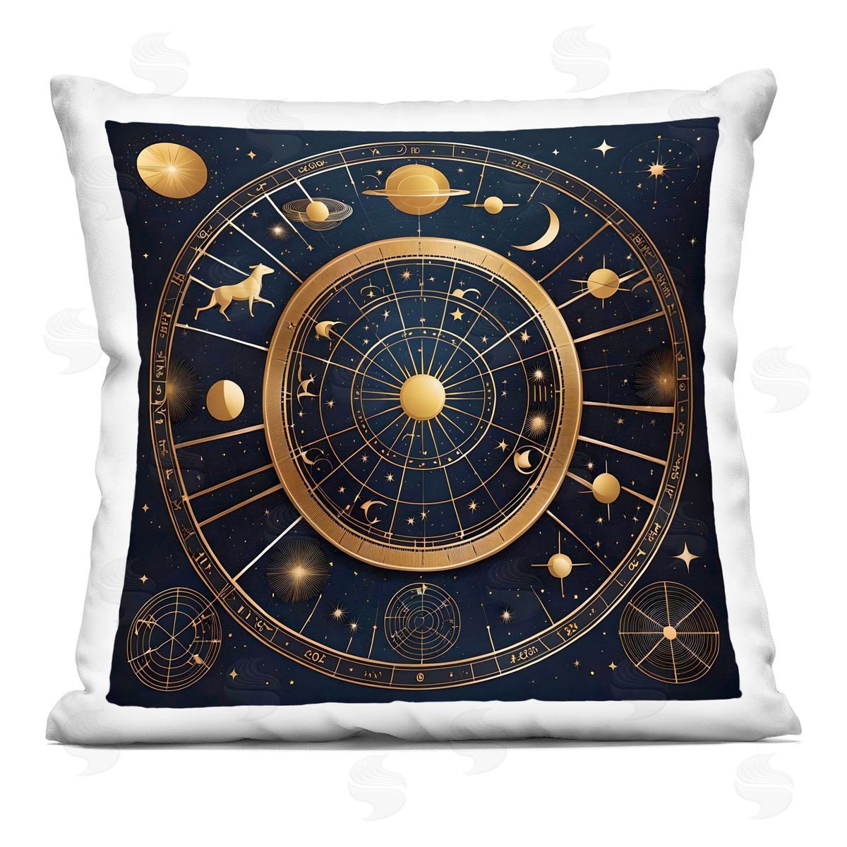 Tabz Jones Astrology Zodiac Birth Chart Printed Plush Polyester Throw Pillow