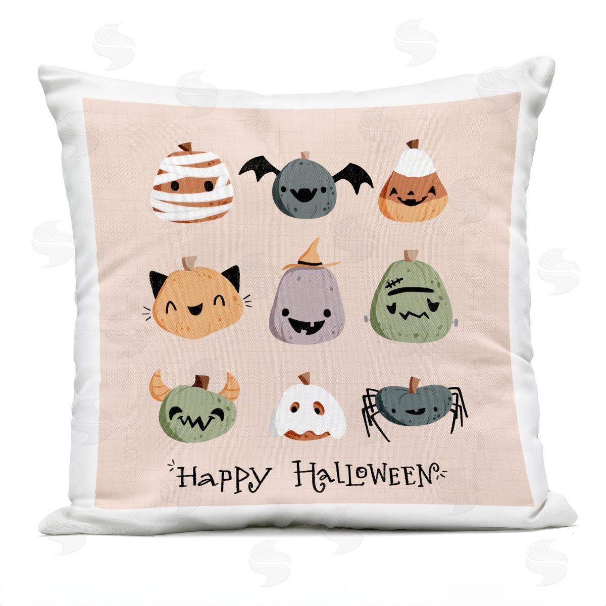 Sarah Hickman Cute Halloween Costume Pumpkins Outdoor Quick-Dry Polyester Printed Throw Pillow