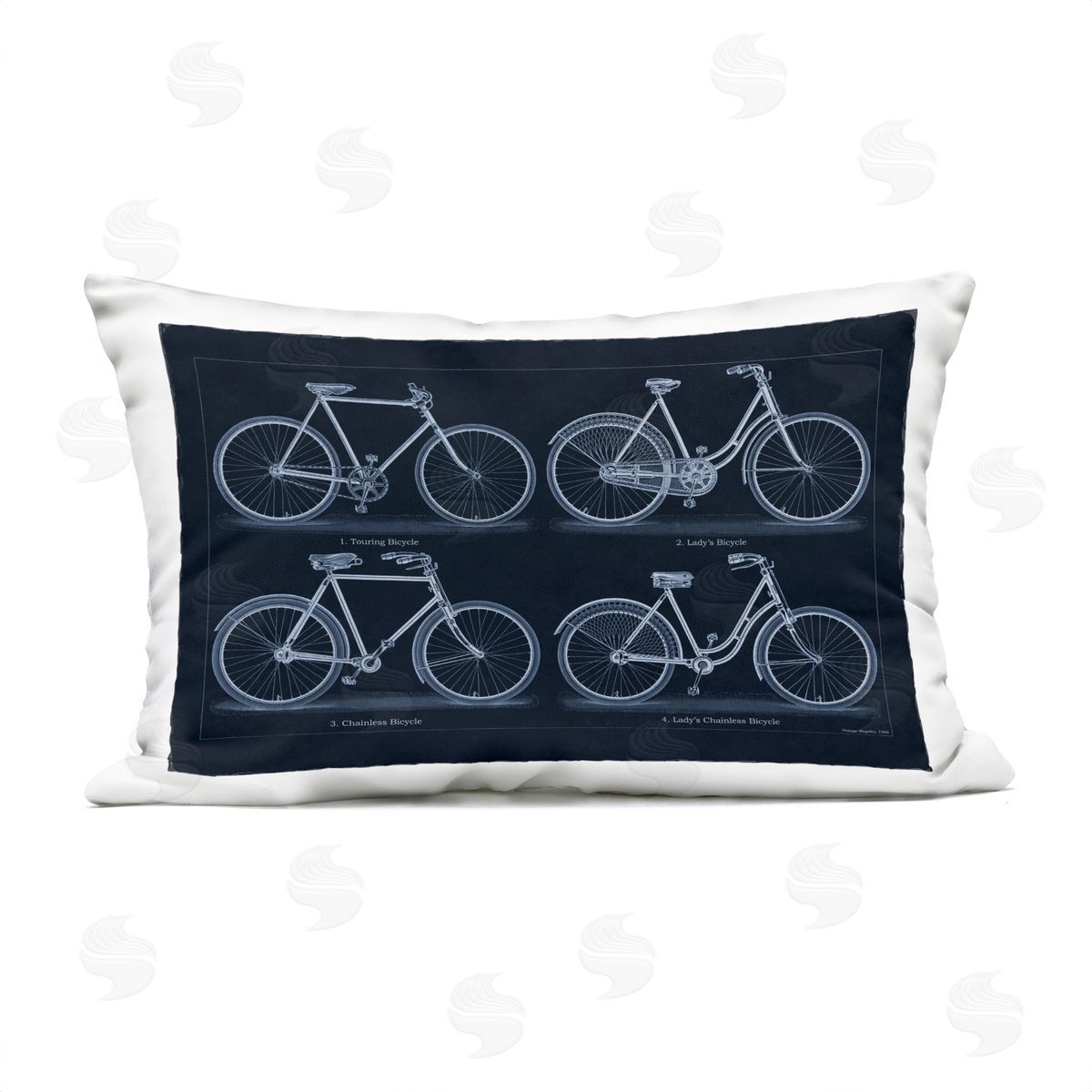 Phillipa Katz Traditional Bicycle Styles Diagram Outdoor Quick-Dry Polyester Printed Throw Pillow