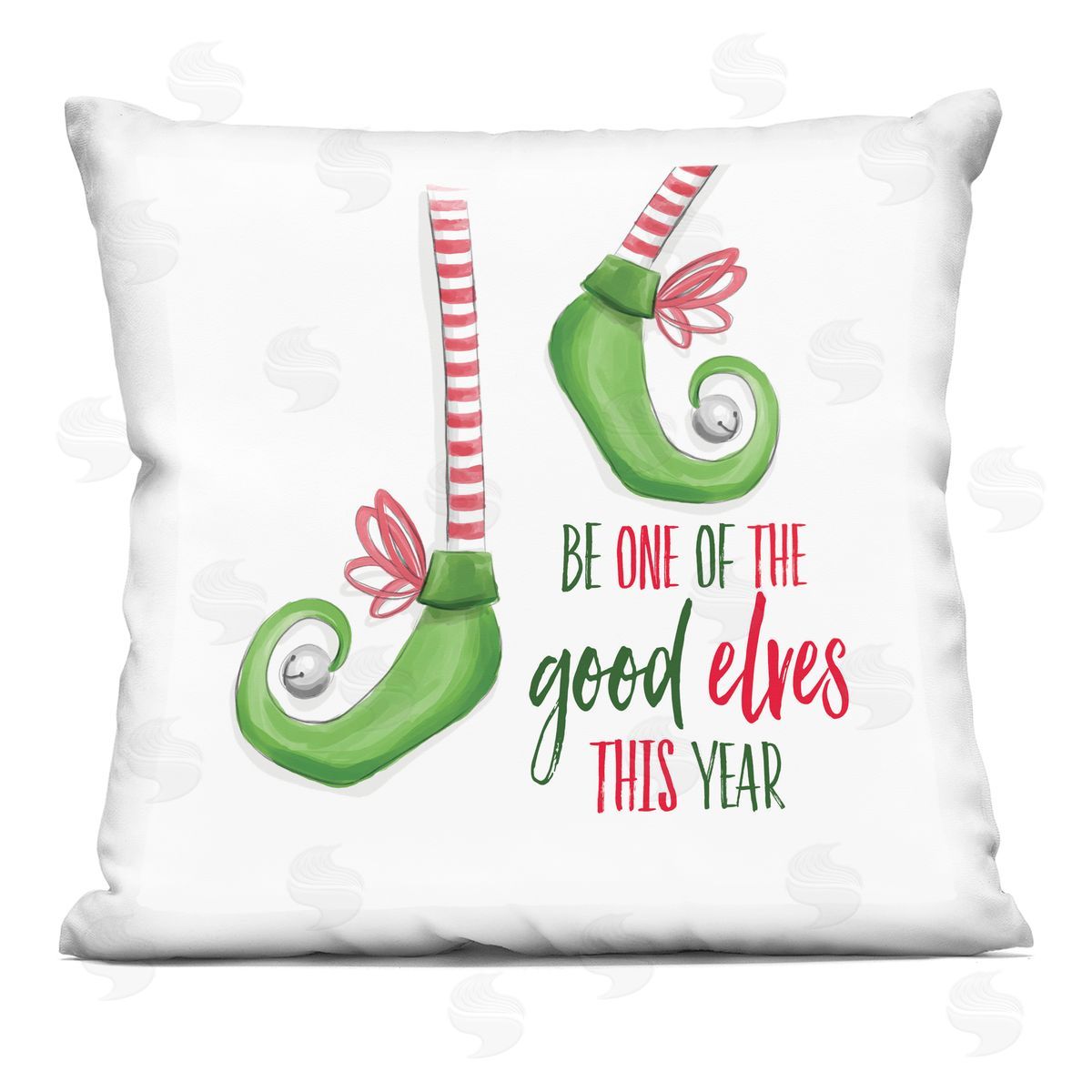 Dogwood Portfolio Festive Be A Good Elf Printed Plush Polyester Throw Pillow