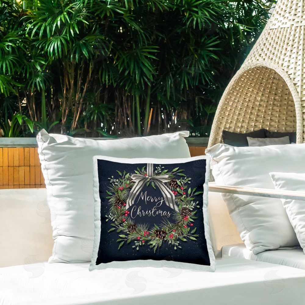 Stupell Home Decor Collection Elizabeth Tyndall Hanging Christmas Wreath Throw Pillow - Thumbnail 4