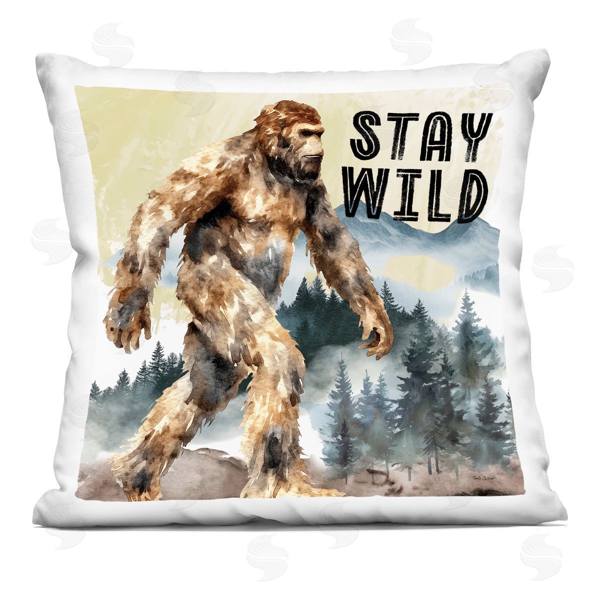 Nicole DeCamp Stay Wild with Mythical Monster Printed Plush Polyester Throw Pillow