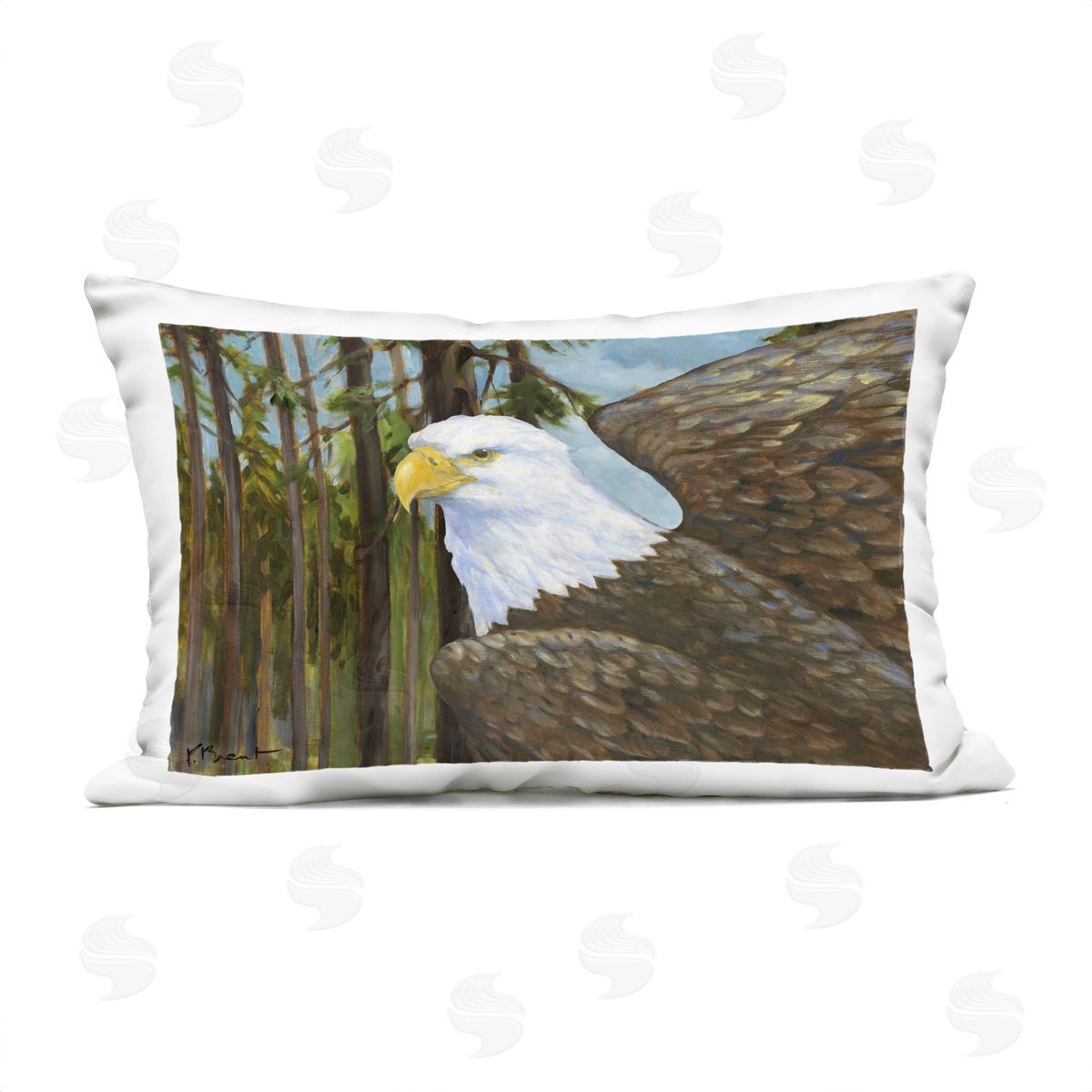 Paul Brent Woodland Eagle's View Outdoor Quick-Dry Polyester Printed Throw Pillow