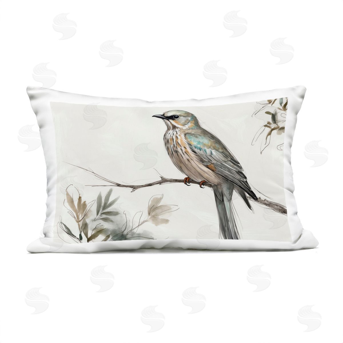 Creative Studio Stoic Bird Wildlife Study Outdoor Quick-Dry Polyester Printed Throw Pillow