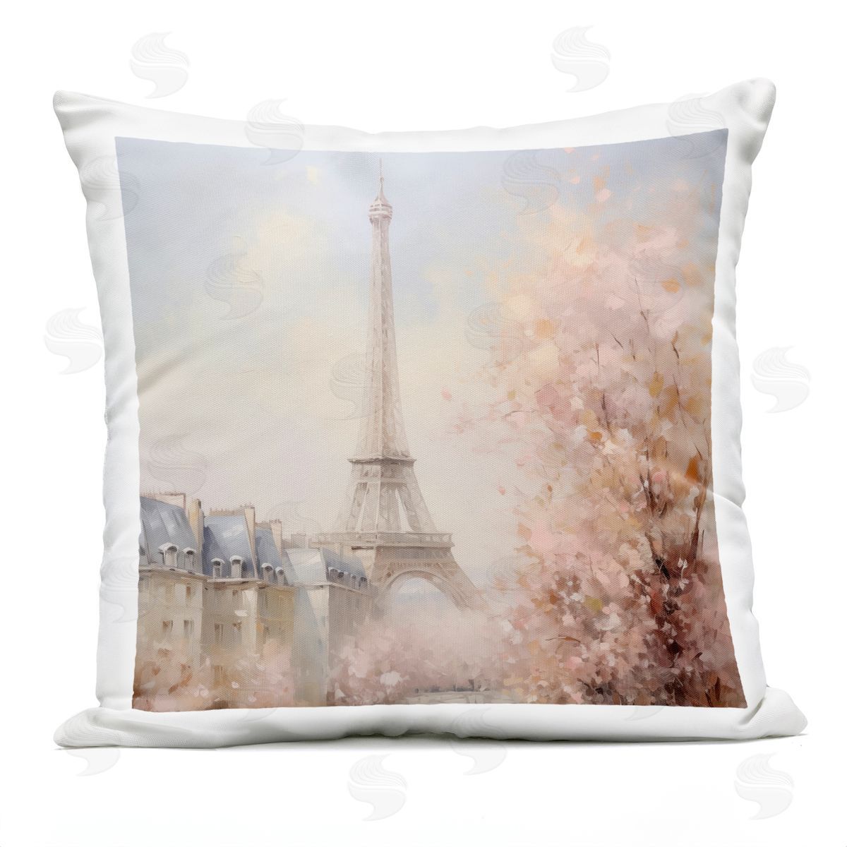 Arlington Prints Parisian Eiffel Tower Cityscape Outdoor Quick-Dry Polyester Printed Throw Pillow