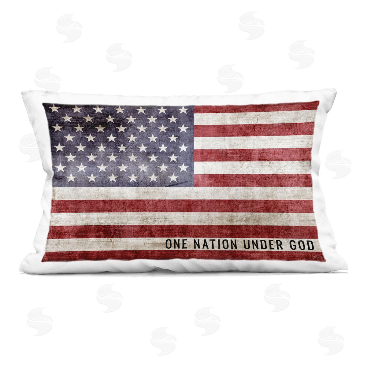Natalie Carpentieri One Nation Under God Flag Printed Plush Polyester Throw Pillow