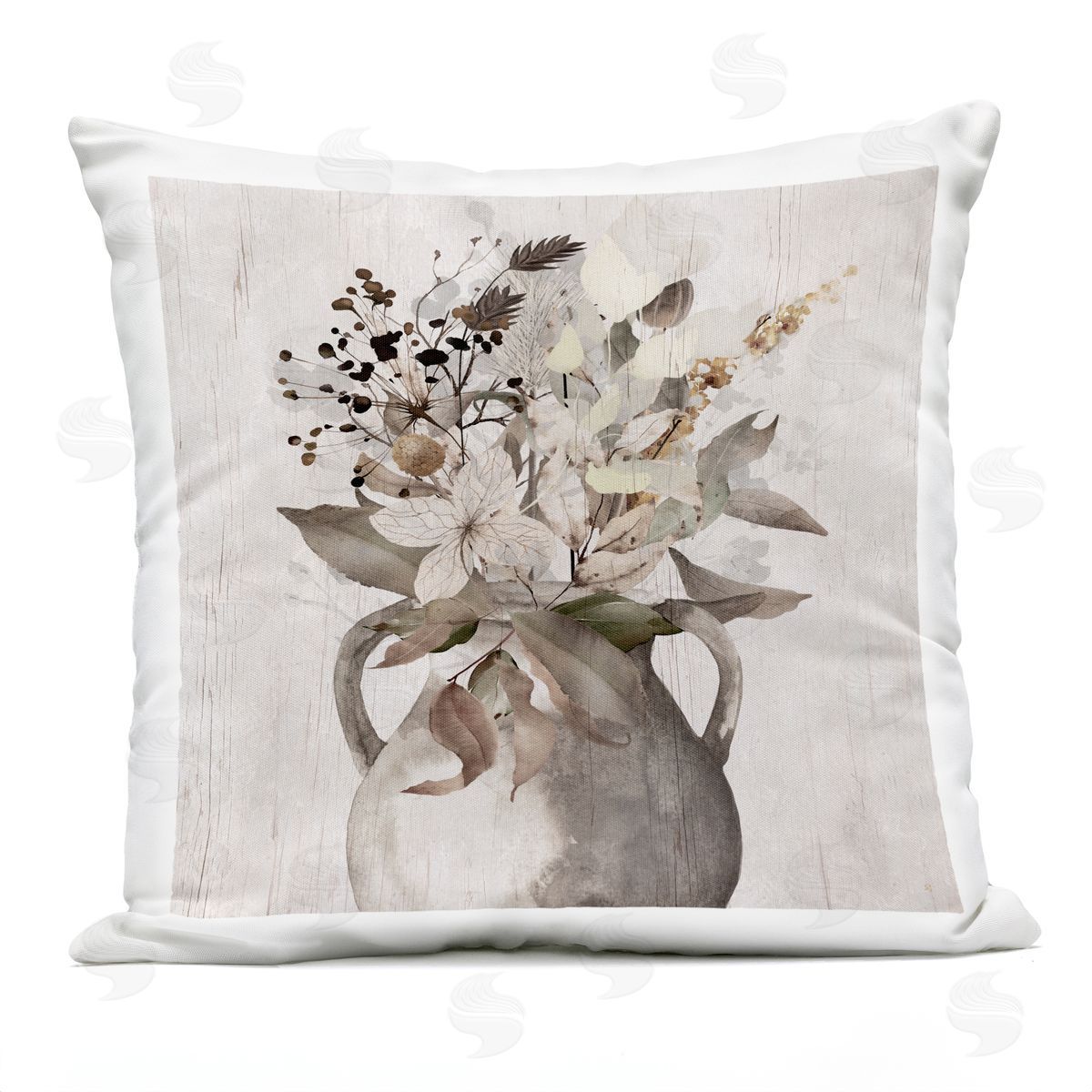 Val Rhodes Rustic Cottage Bouquet Outdoor Quick-Dry Polyester Printed Throw Pillow