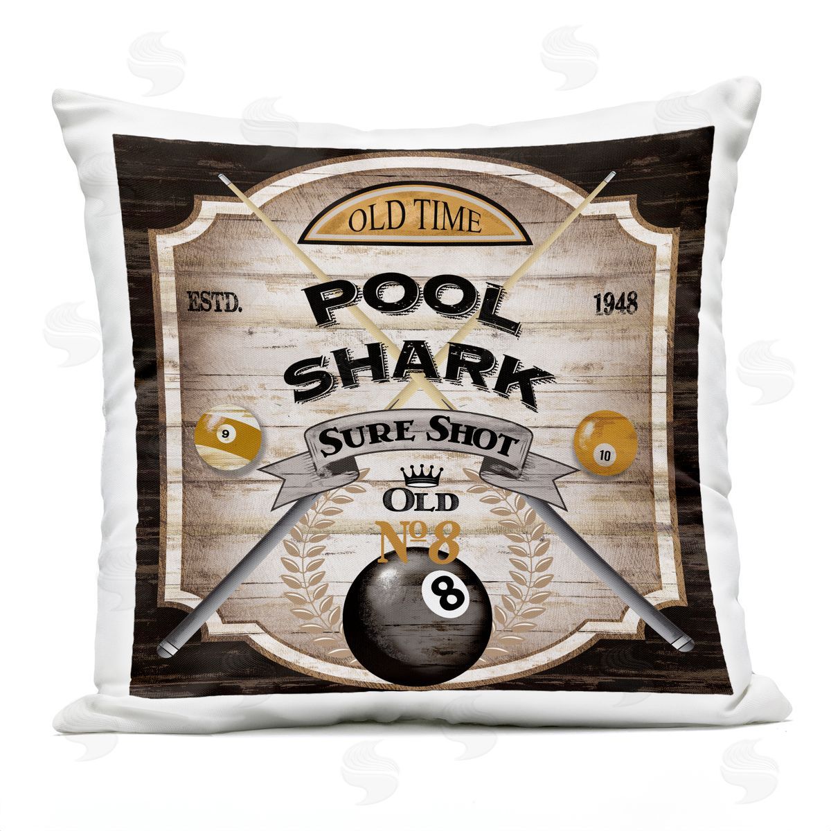 Conrad Knutsen Rustic Pool Shark Outdoor Quick-Dry Polyester Printed Throw Pillow