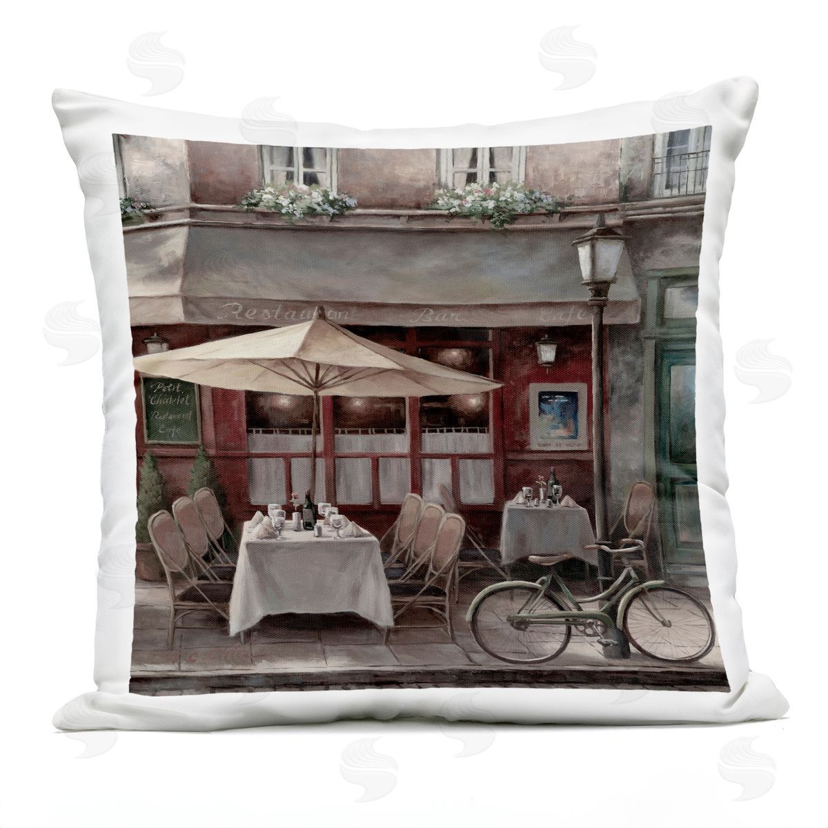 T.C. Chiu Outside Dining Bistro Outdoor Quick-Dry Polyester Printed Throw Pillow