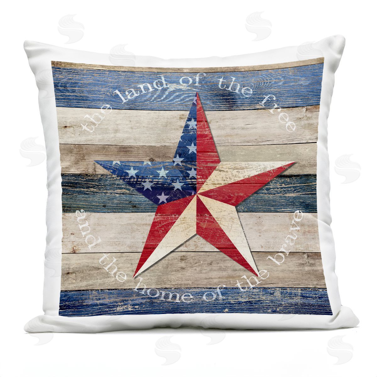 Susan Arnot Patriotic Star & Phrase Outdoor Quick-Dry Polyester Printed Throw Pillow