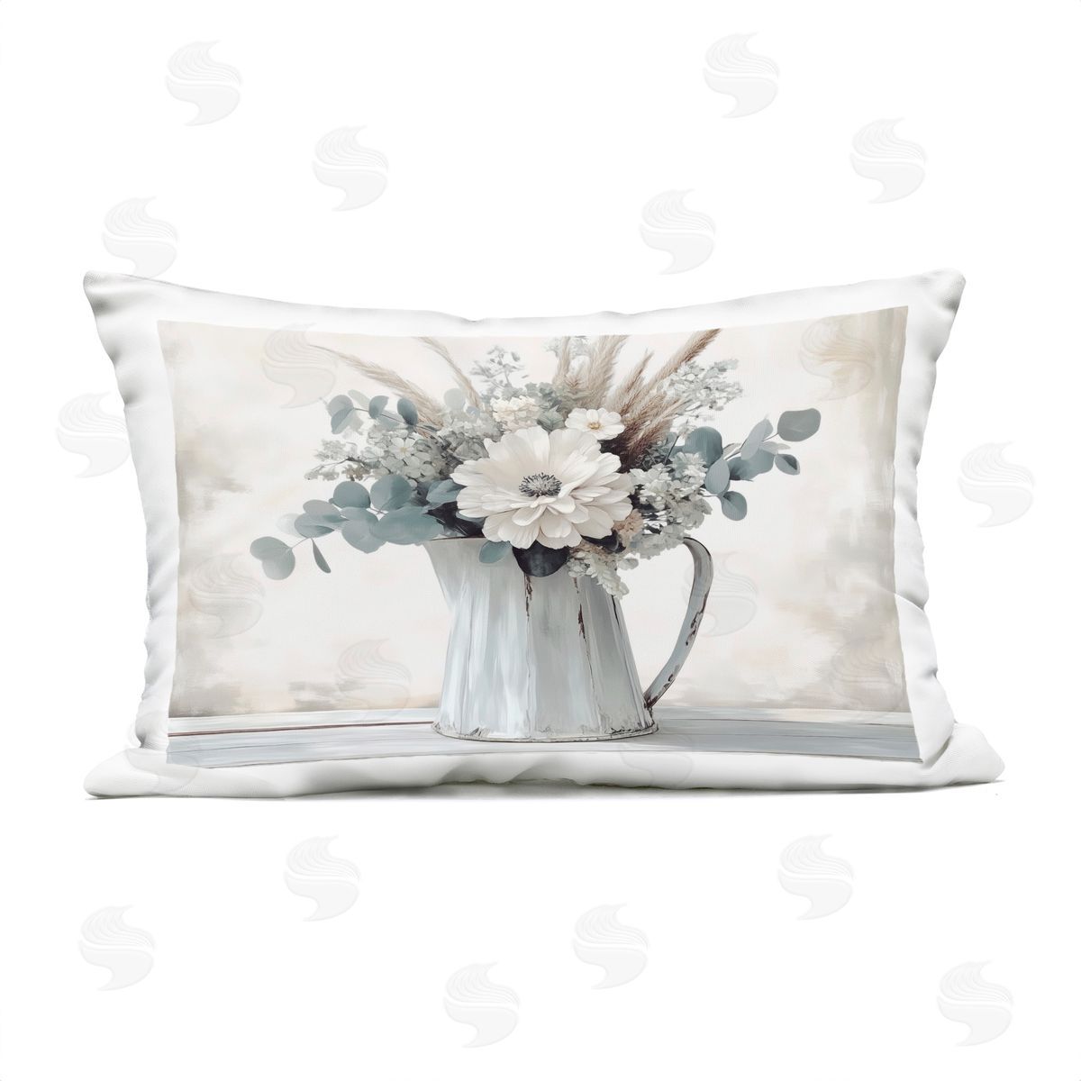 Annabelle Hall Mixed Bouquet in Jug Plush Polyester Art Print Pillow