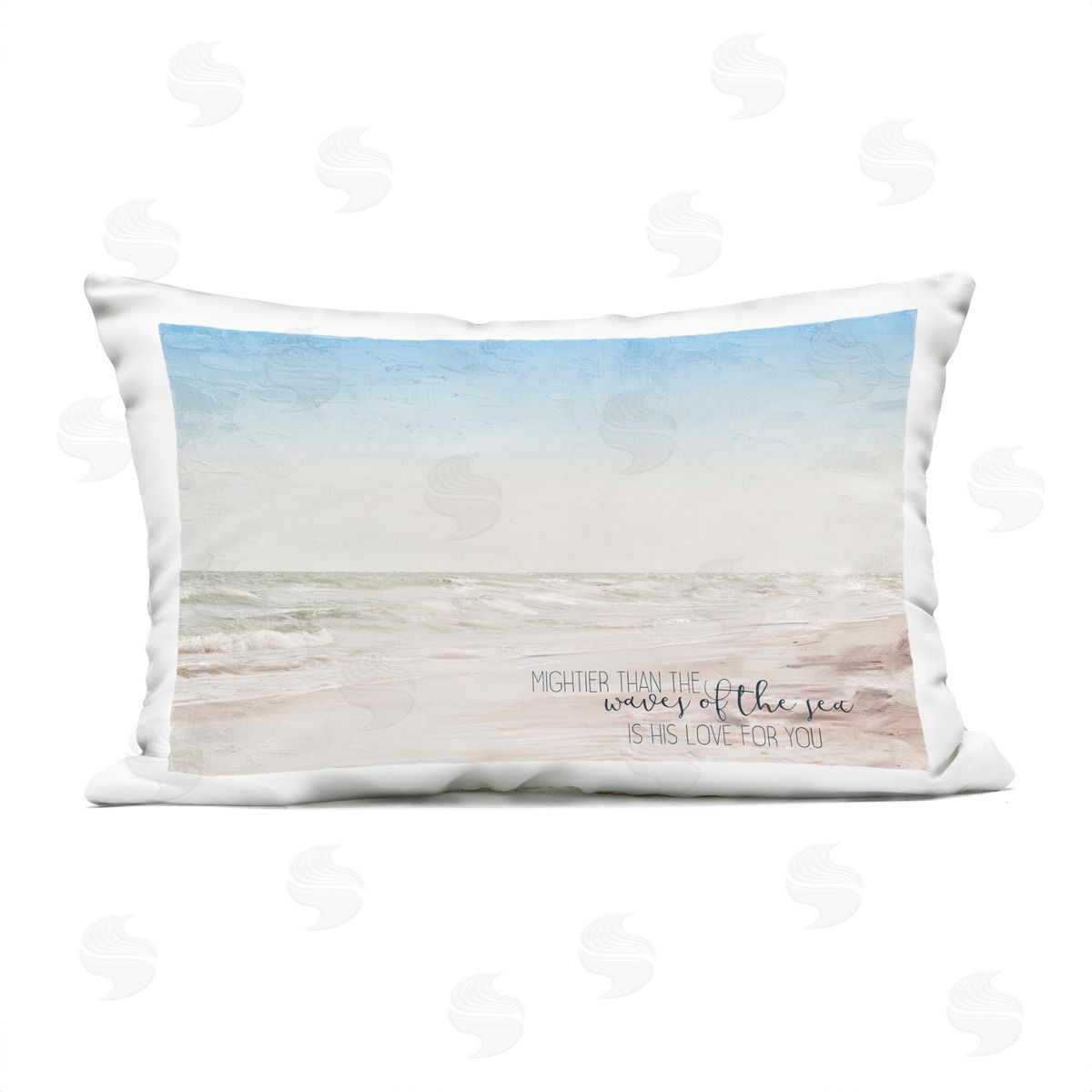 Kim Allen Mightier Than the Waves Phrase Plush Polyester Art Print Pillow