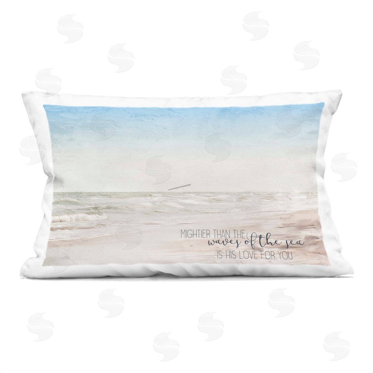 Kim Allen Mightier Than the Waves Phrase Plush Polyester Art Print Pillow
