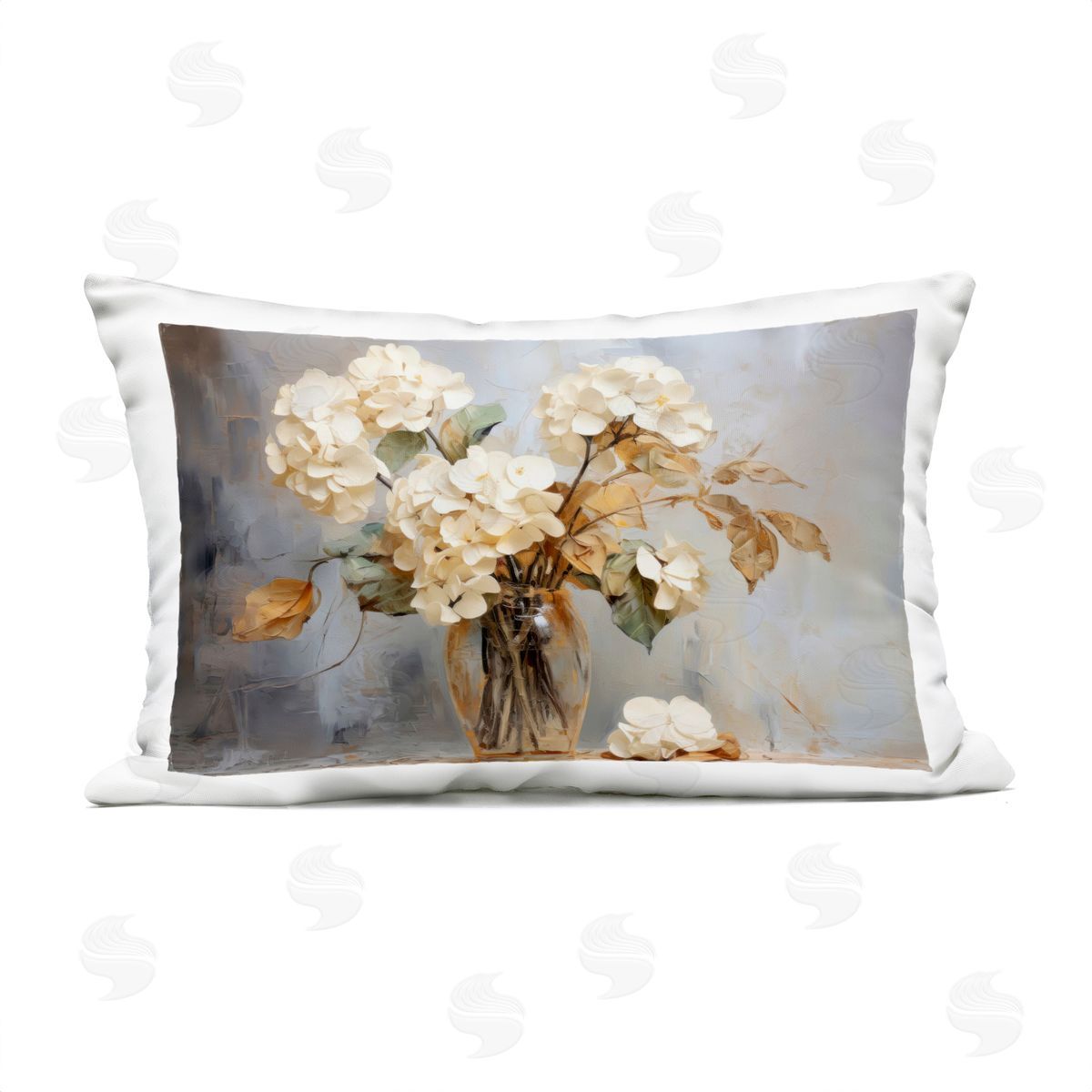 LSR Creative Studio Aged With Grace Hydrangeas Plush Polyester Art Print Pillow