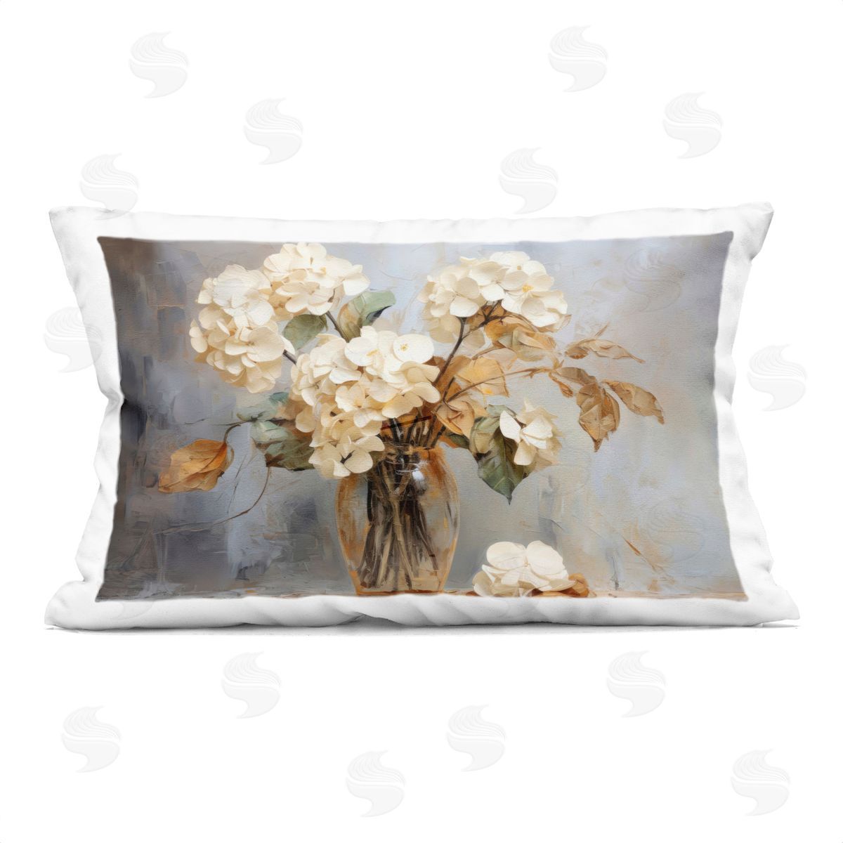 LSR Creative Studio Aged With Grace Hydrangeas Plush Polyester Art Print Pillow