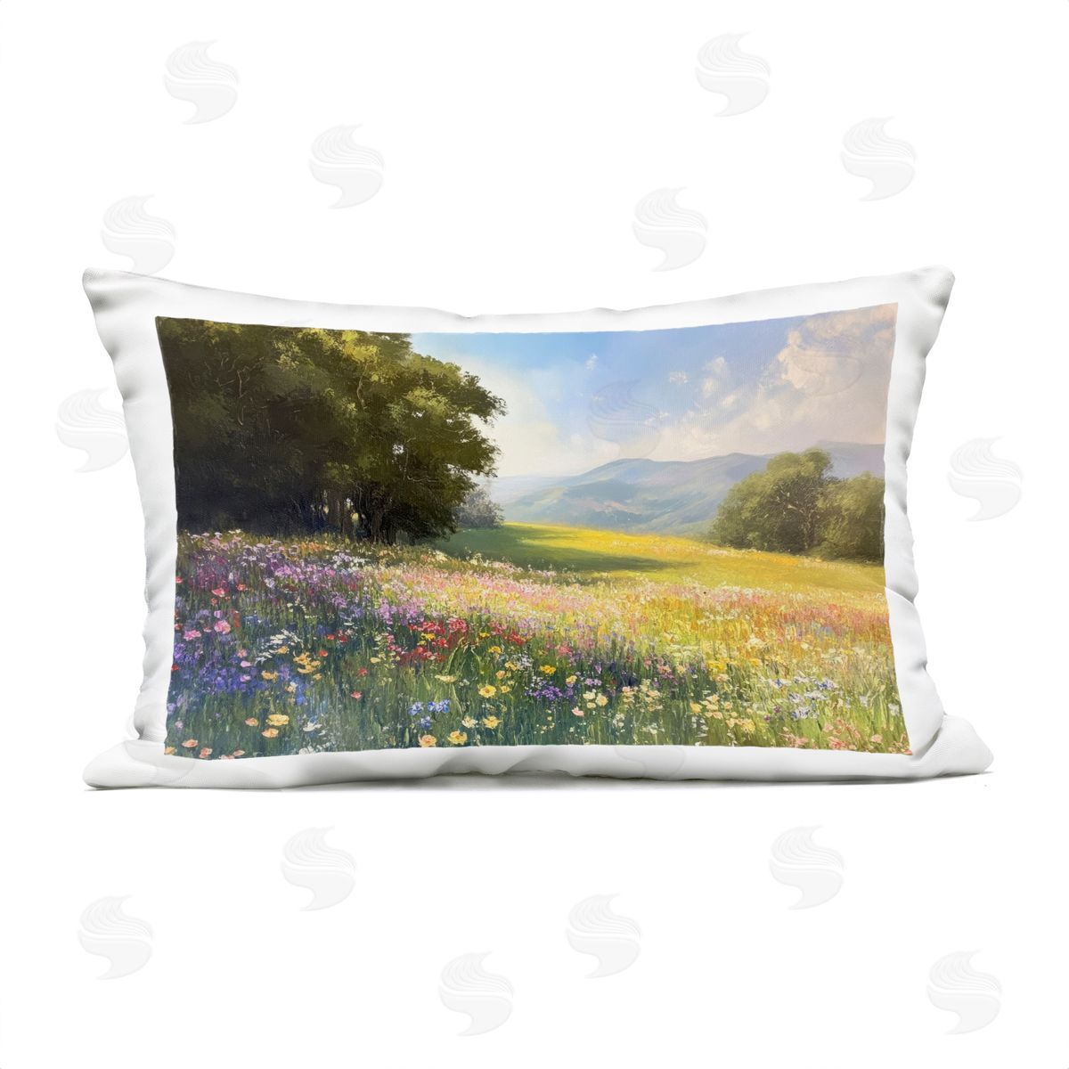 Petal Prints Design Serene Meadow Dream Plush Polyester Art Print Pillow