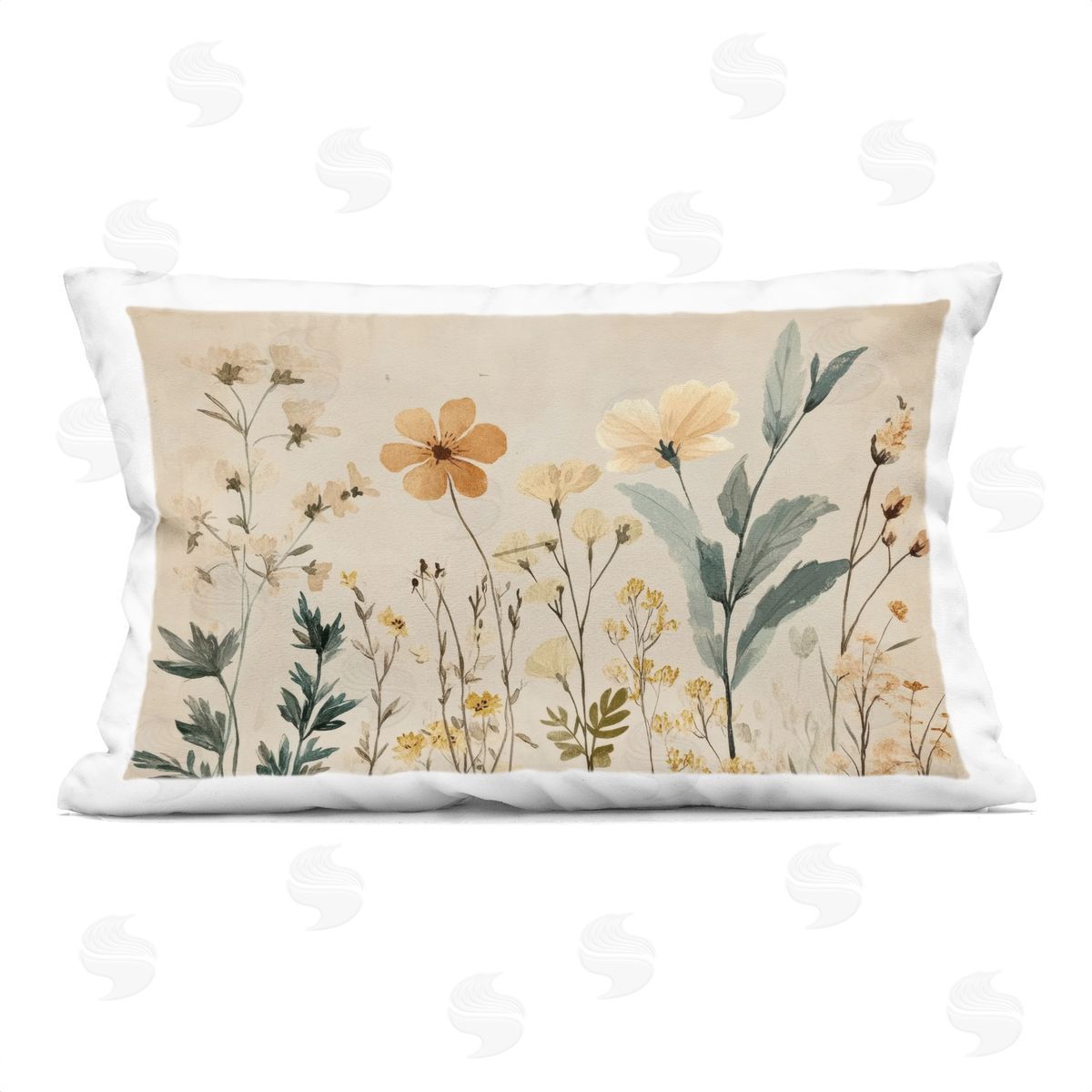 Petal Prints Design Free Flowers Foliage Plush Polyester Art Print Pillow