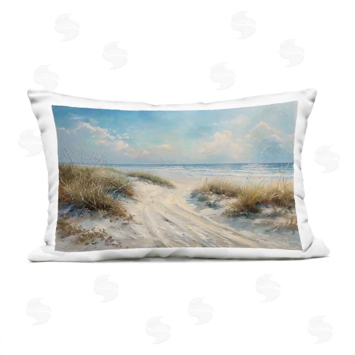 LSR Creative Studio Shoreline Serenity Beach Plush Polyester Art Print Pillow
