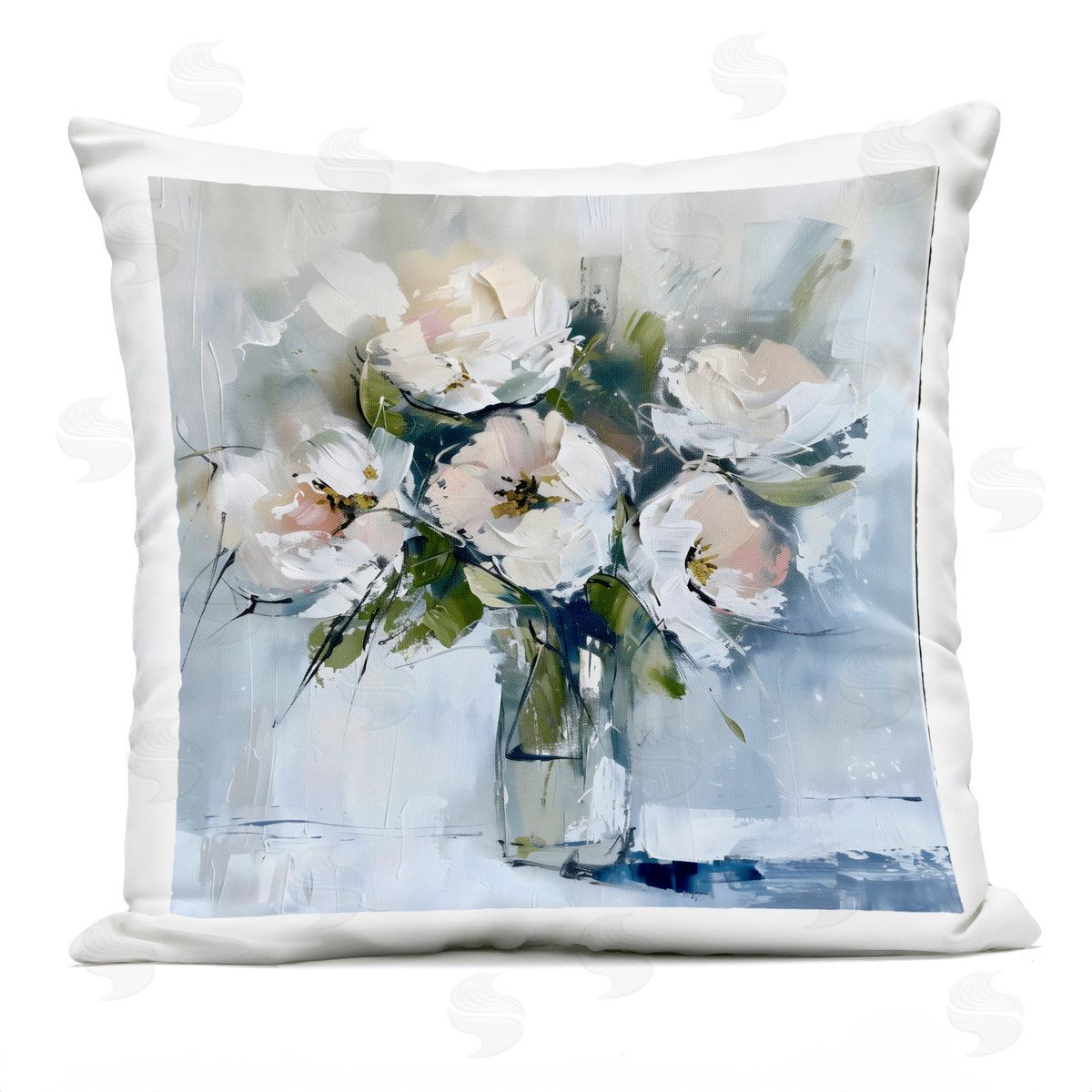 LSR Creative Studio Cottage Chic Modern Bouquet Plush Polyester Art Print Pillow