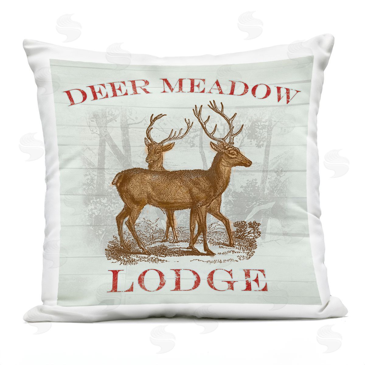 Lula Bijoux & co. Deer Meadow Lodge Plush Polyester Art Print Pillow