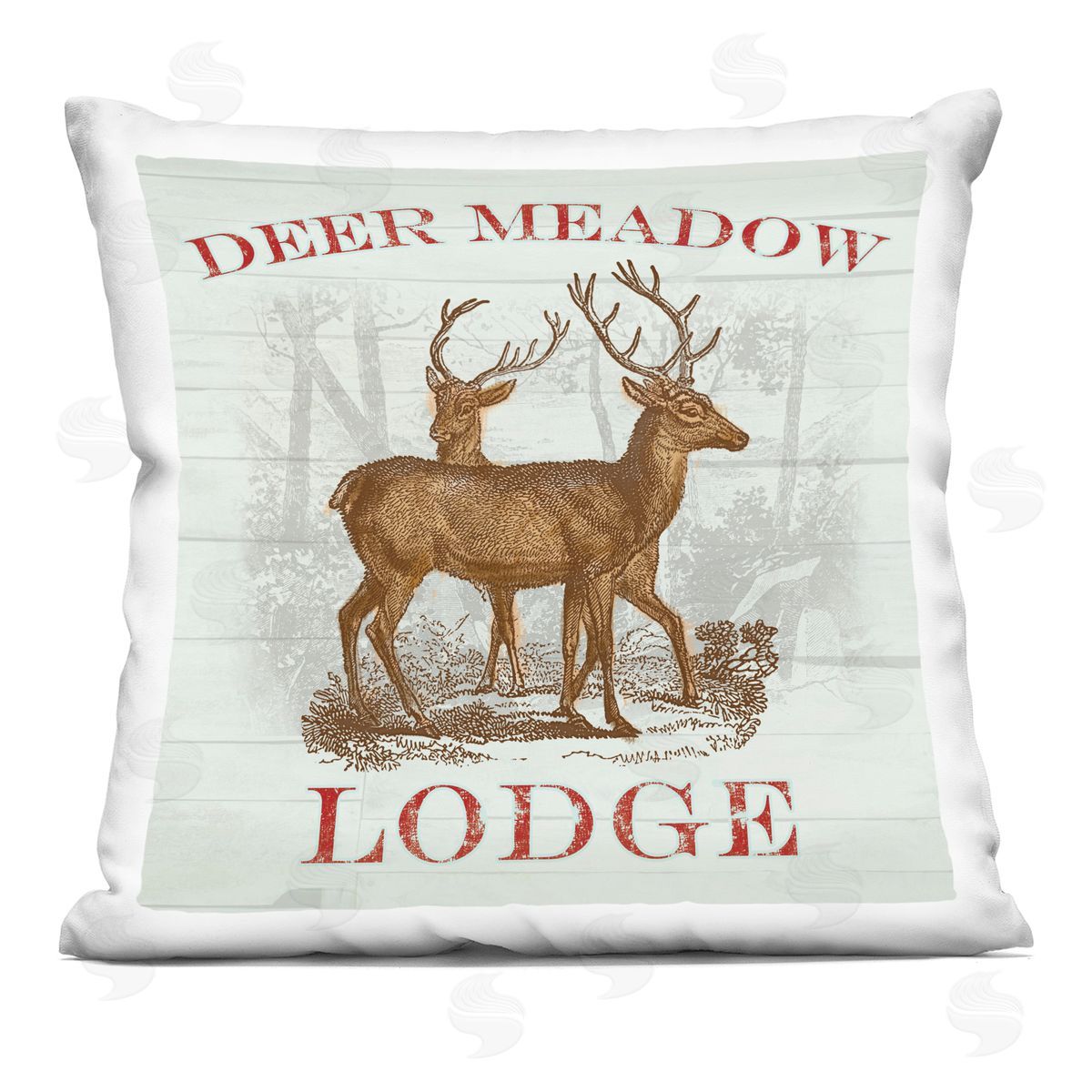 Lula Bijoux & co. Deer Meadow Lodge Plush Polyester Art Print Pillow