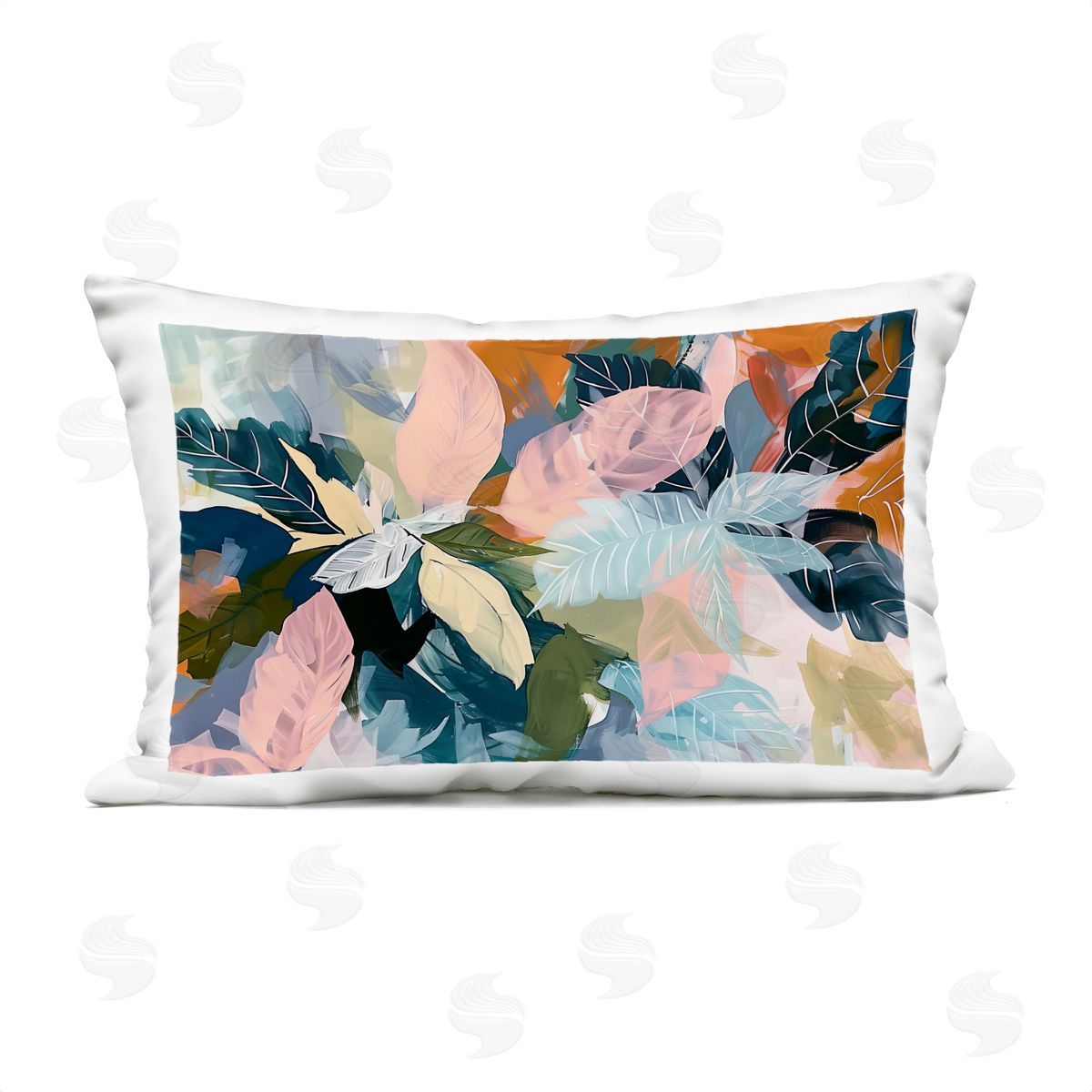 Elara Yasna Bright Tropical Oasis Leaves Plush Polyester Art Print Pillow