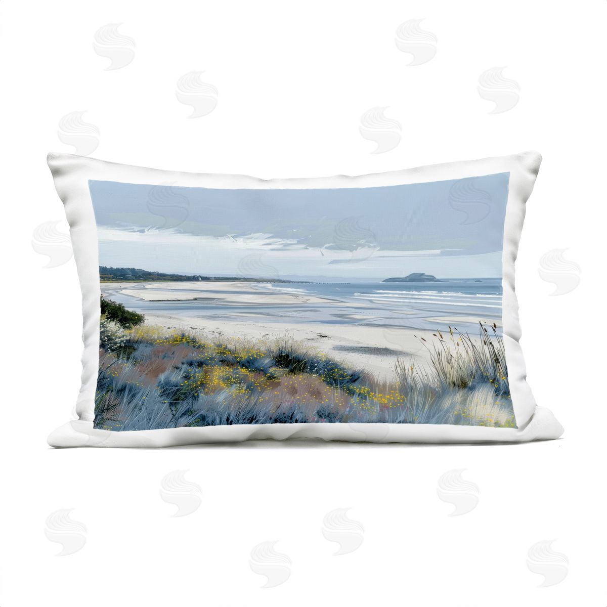 Irena Orlov Reflections Of Blue Shore Plush Polyester Art Print Pillow