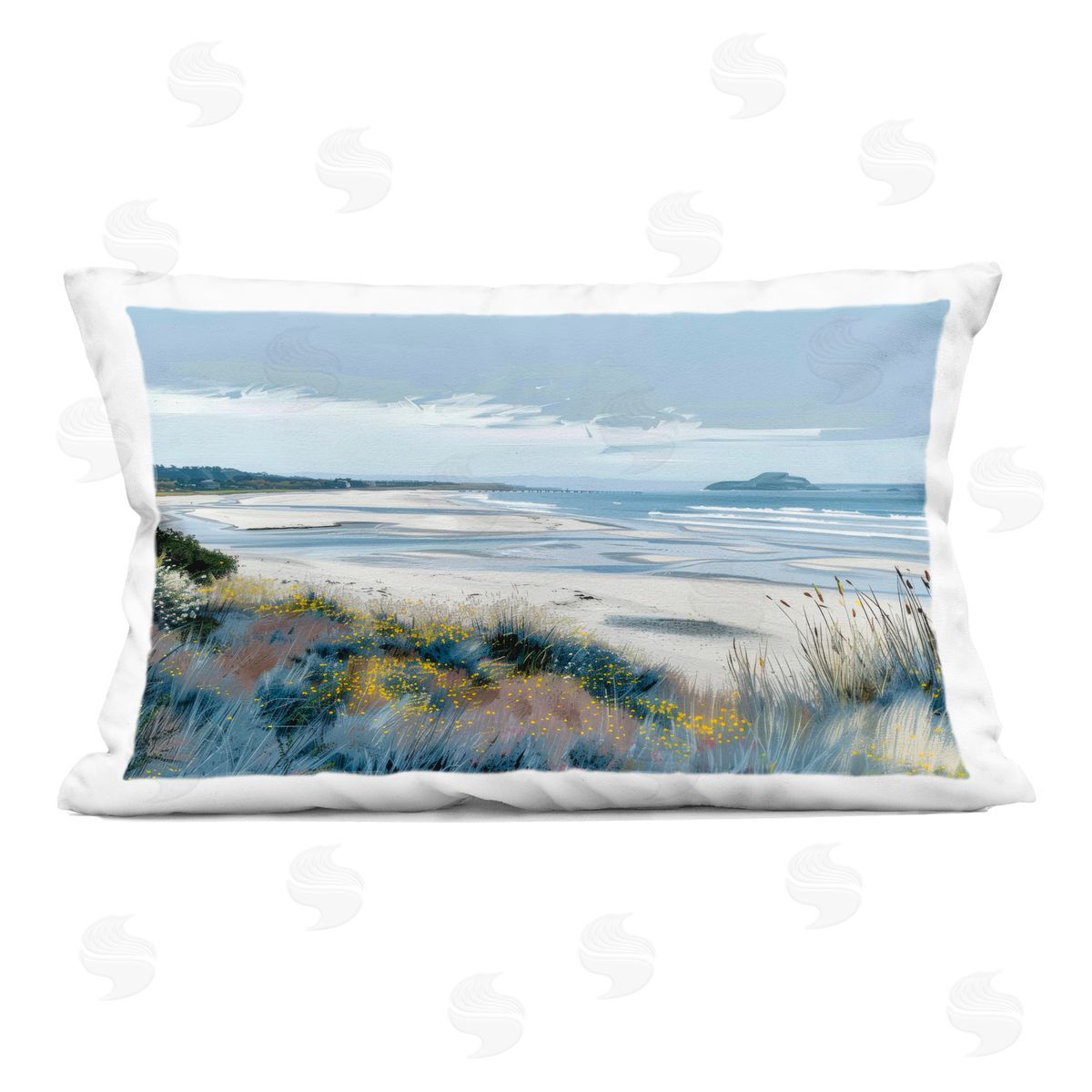 Irena Orlov Reflections Of Blue Shore Plush Polyester Art Print Pillow