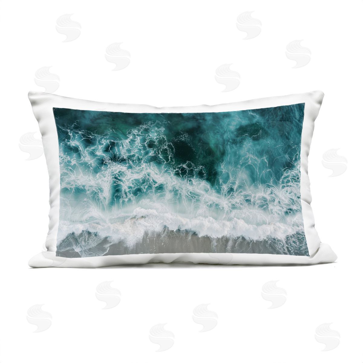 Lazar Studio Turbulent Hazy Waters Plush Polyester Art Print Pillow