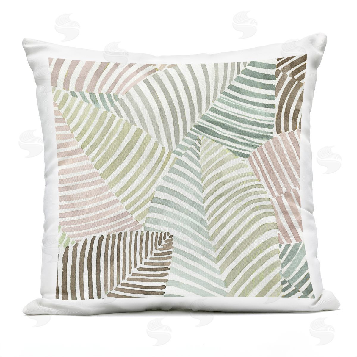 Errico & Slyp Striped Foliage Illusion Plush Polyester Art Print Pillow