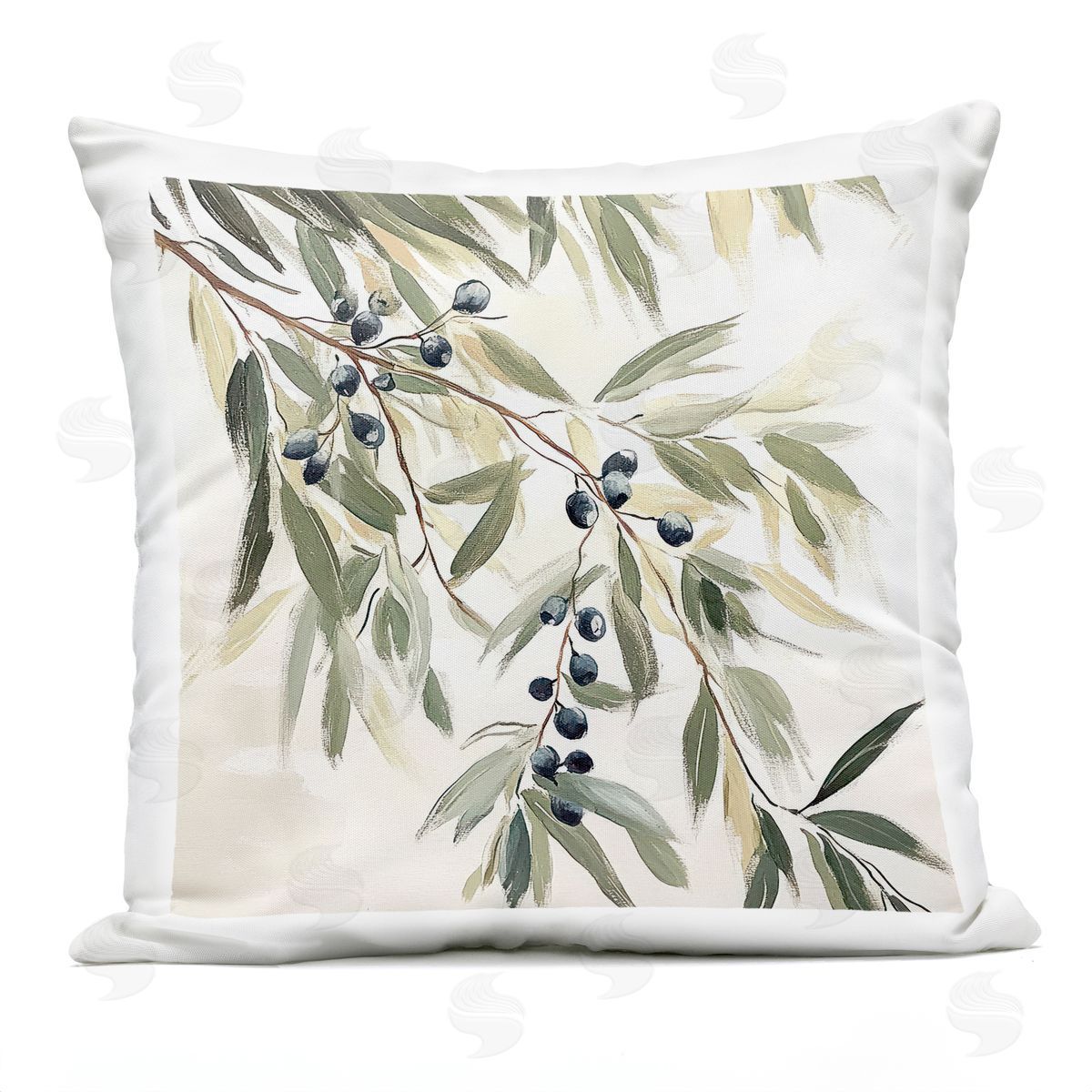 Mona Grace Olive Petals in Pastel Plush Polyester Art Print Pillow