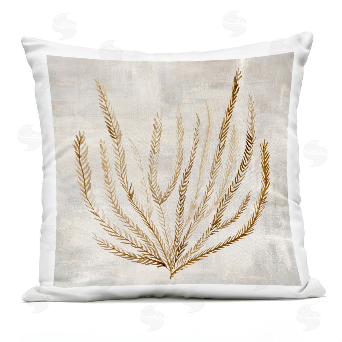 Hannah Dawson Beige Tide Coral Plush Polyester Art Print Pillow