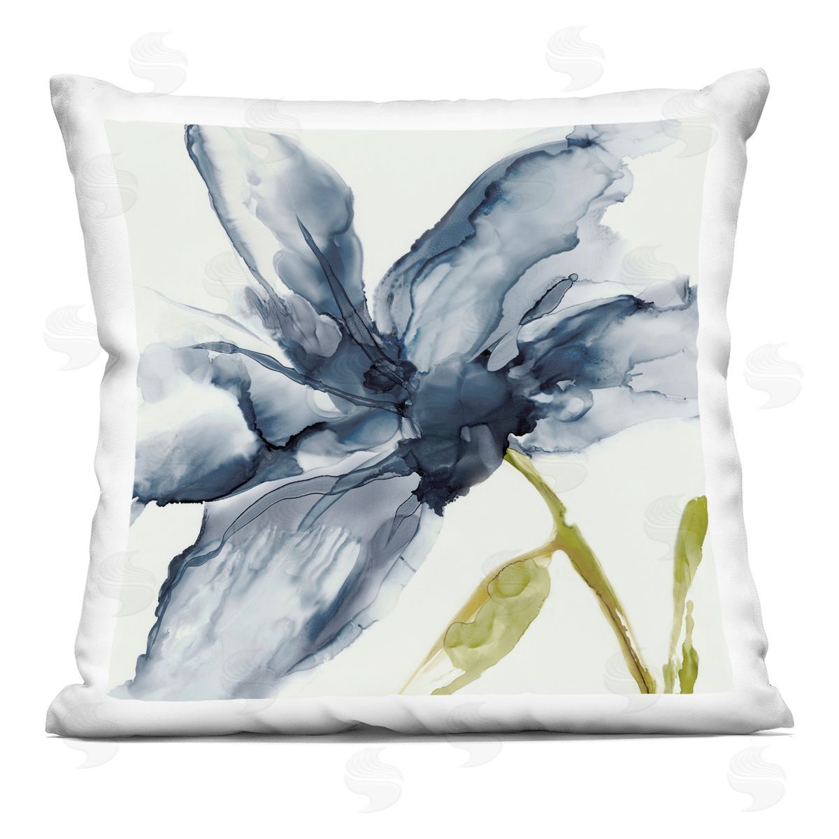 Jacob Q Petals Of Sky Flower Plush Polyester Art Print Pillow