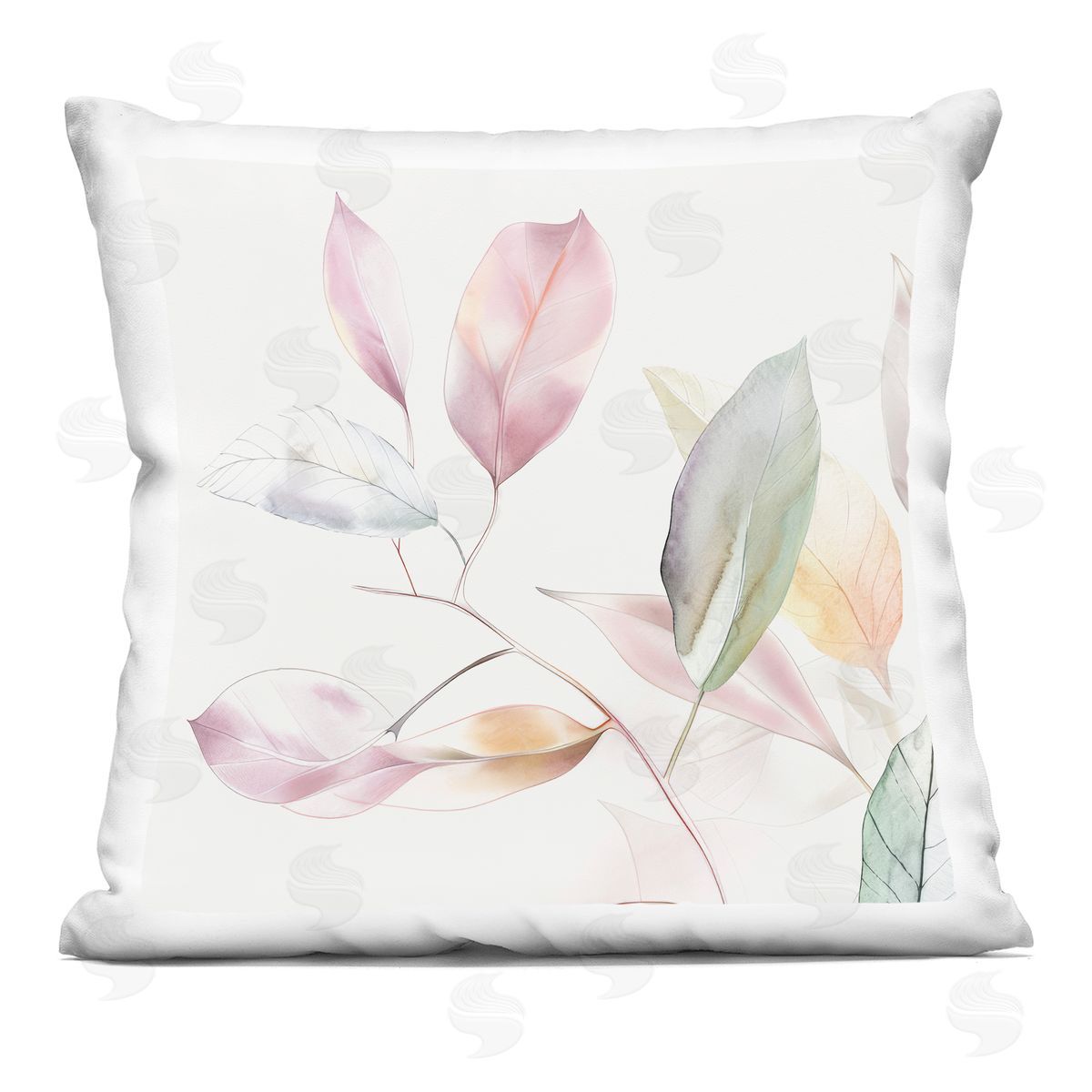 Raymond Powers Pastel Light Leaves Plush Polyester Art Print Pillow