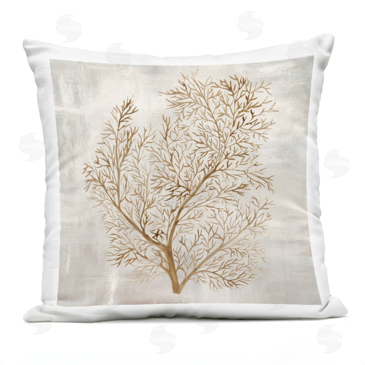 Hannah Dawson Beige Tides Botanical Plush Polyester Art Print Pillow