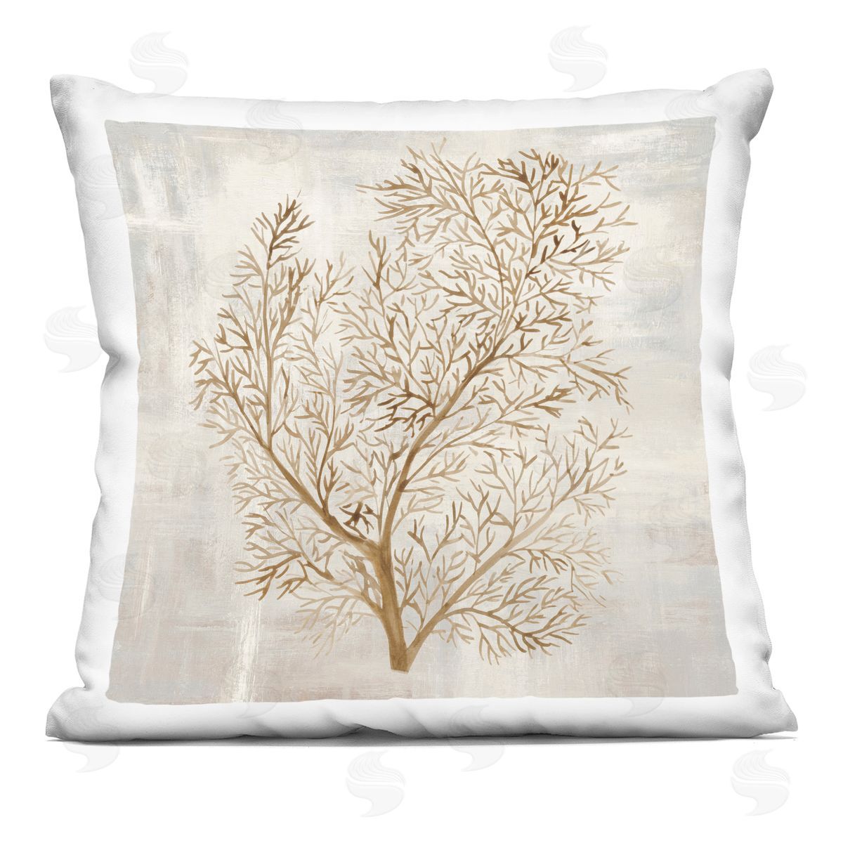 Hannah Dawson Beige Tides Botanical Plush Polyester Art Print Pillow