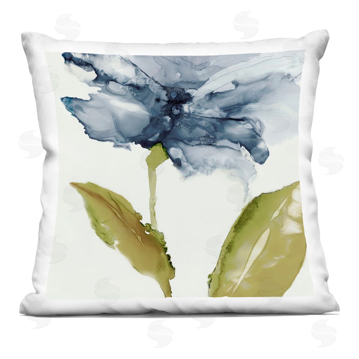 Jacob Q Fluid Flower Abstraction Plush Polyester Art Print Pillow
