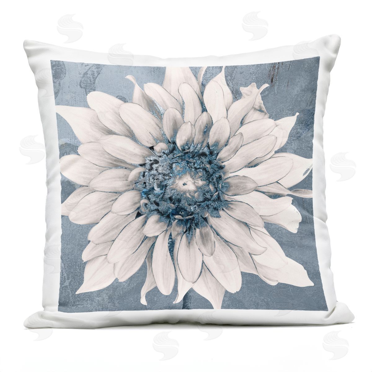 Sophie 6 Gilded Blue Blossom Plush Polyester Art Print Pillow