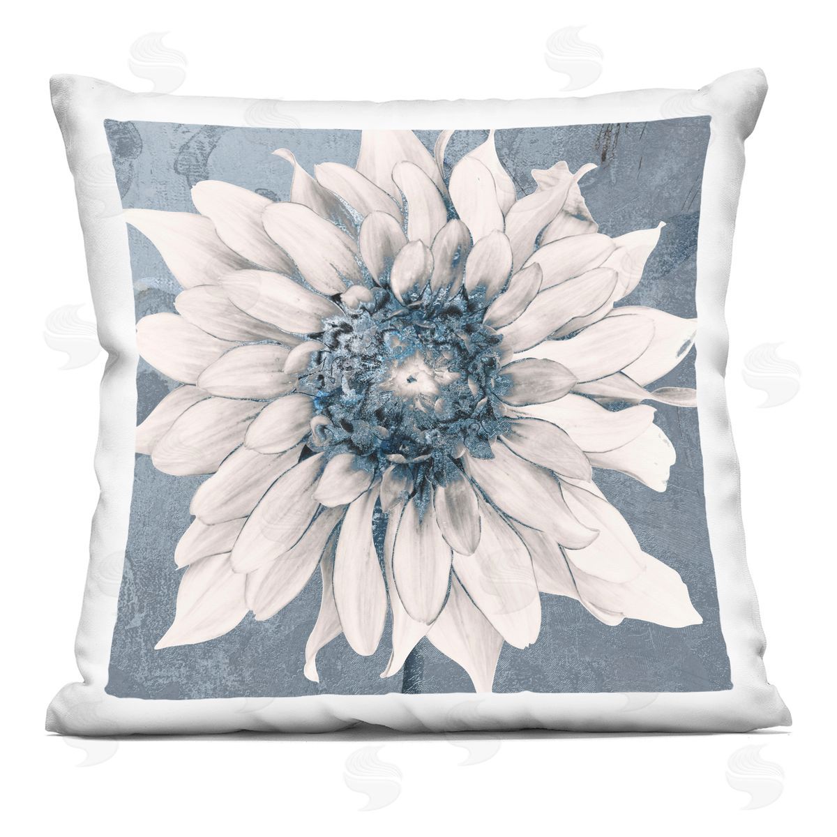 Sophie 6 Gilded Blue Blossom Plush Polyester Art Print Pillow