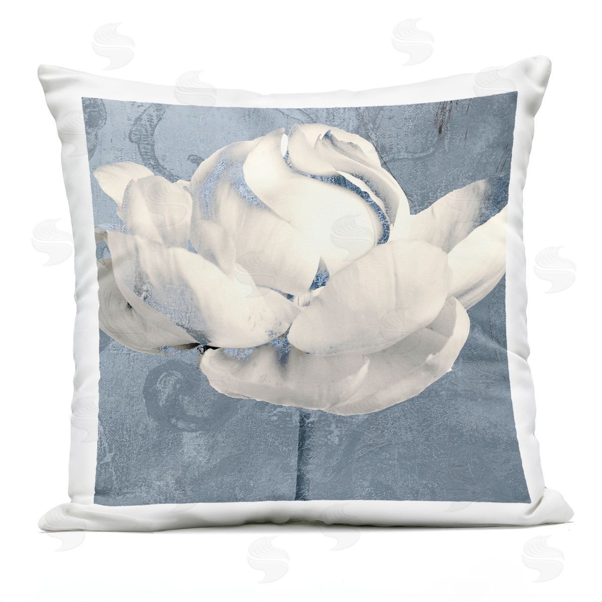 Sophie 6 Gilded Blue Rose Plush Polyester Art Print Pillow