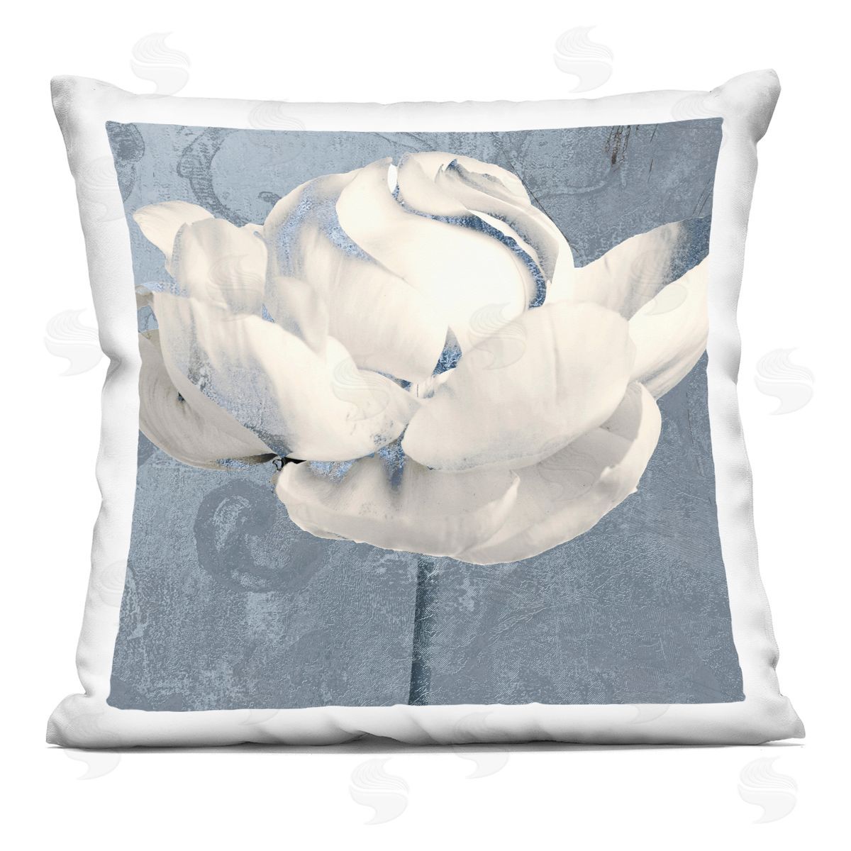 Sophie 6 Gilded Blue Rose Plush Polyester Art Print Pillow