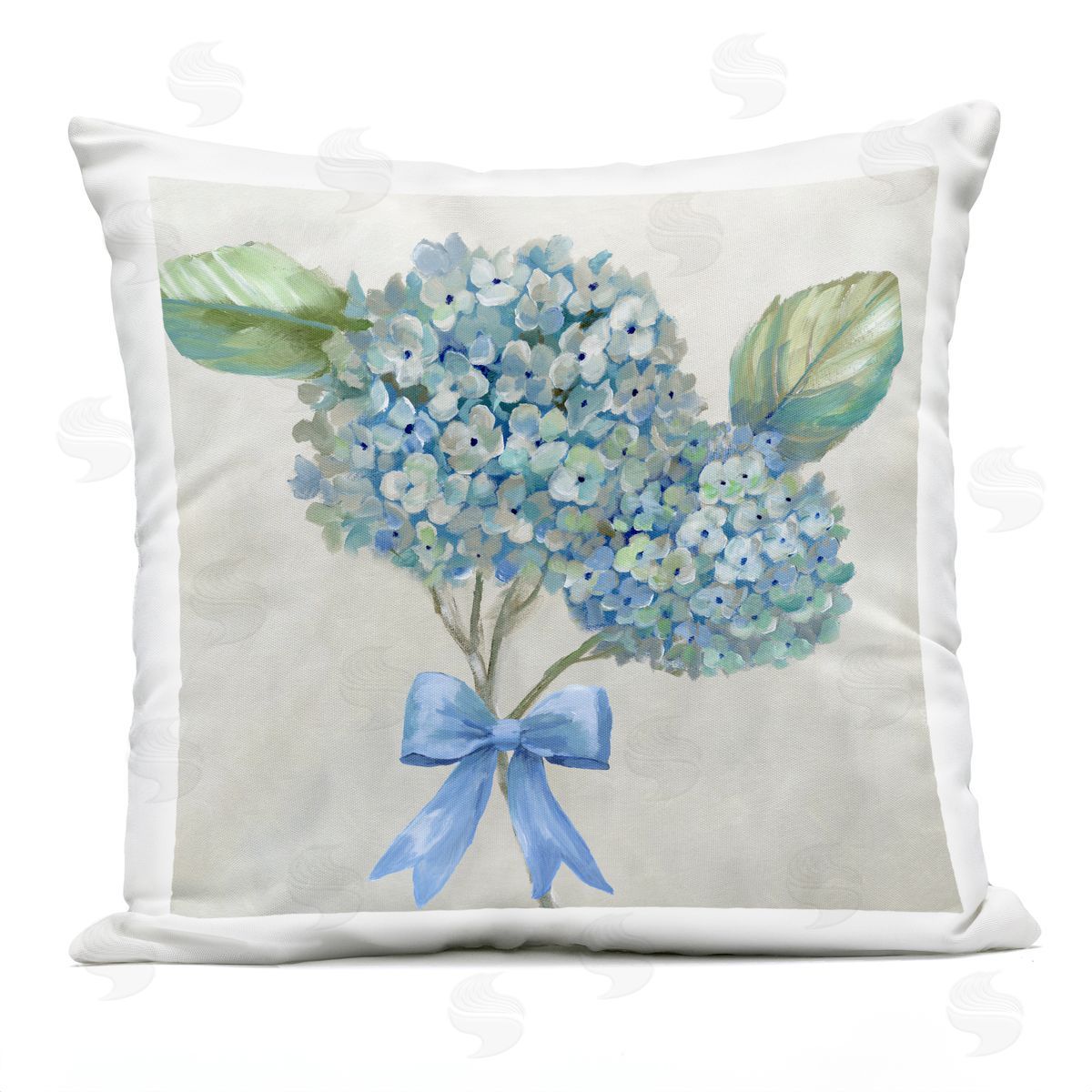 Nan Hydrangea Beauty & Bow Plush Polyester Art Print Pillow