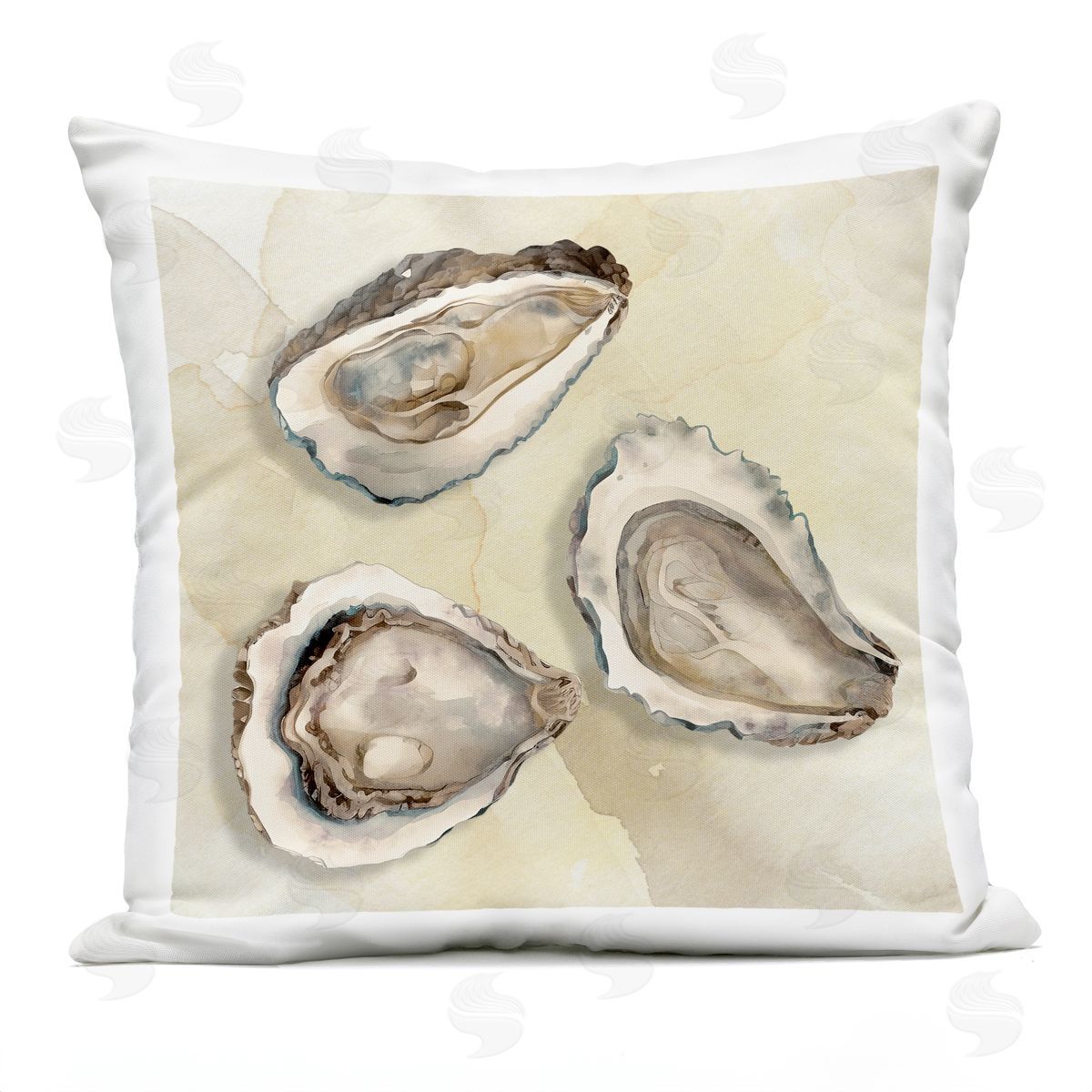 CAD Designs Beige Oyster Trio Outdoor Printed Pillow