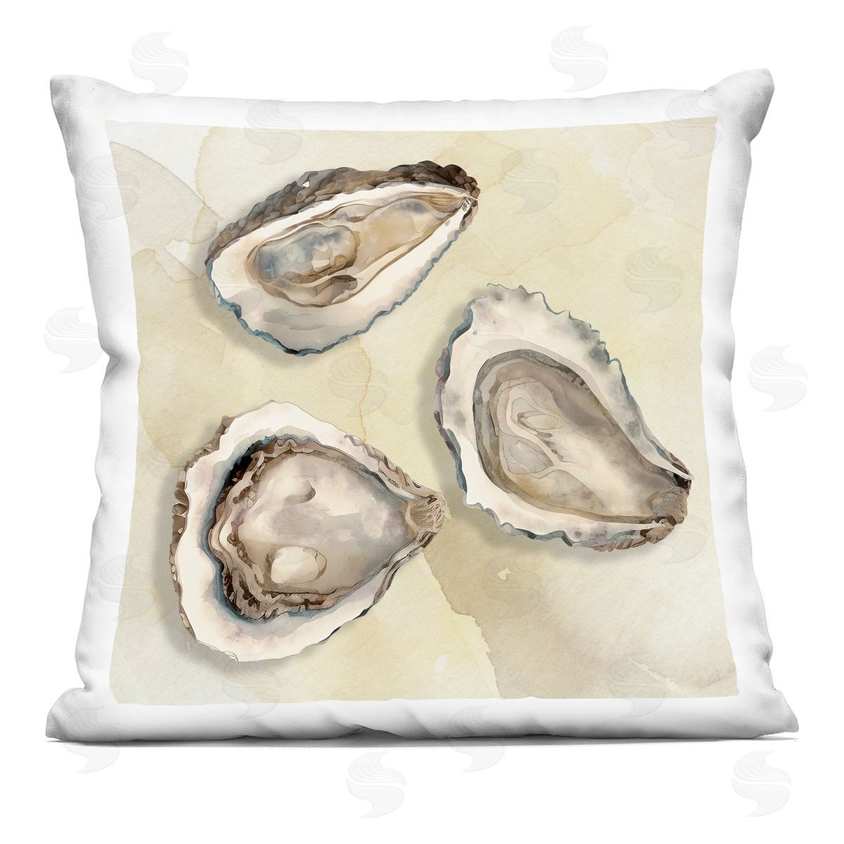 CAD Designs Beige Oyster Trio Indoor Printed Pillow Art