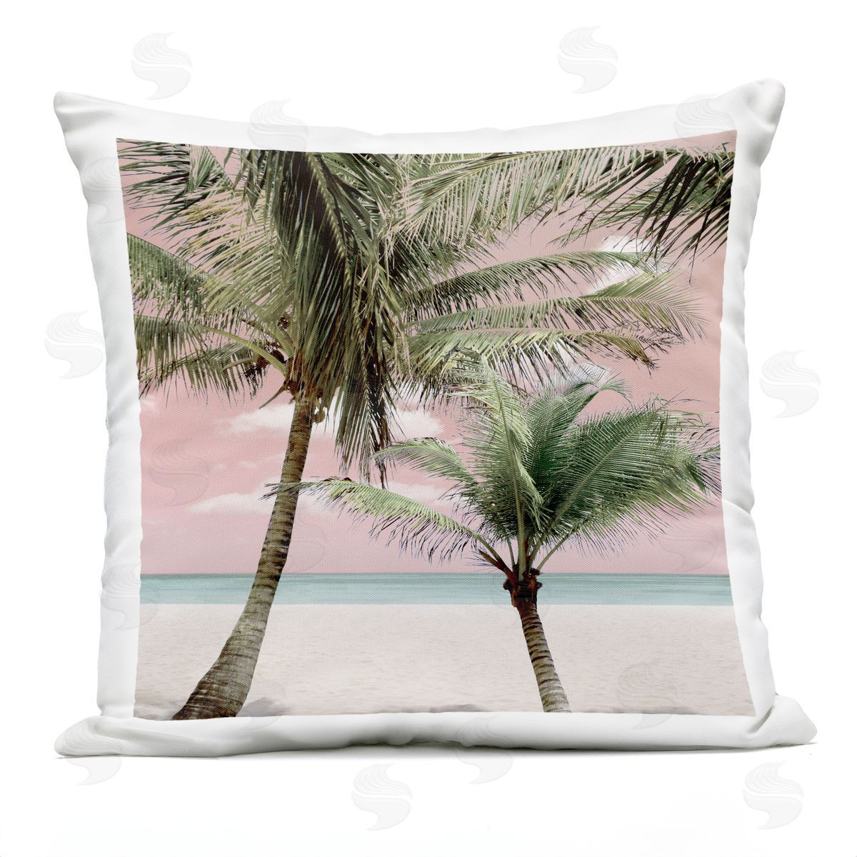 Natalie Carpentieri Quiet Escape Pink Palms Plush Polyester Art Print Pillow