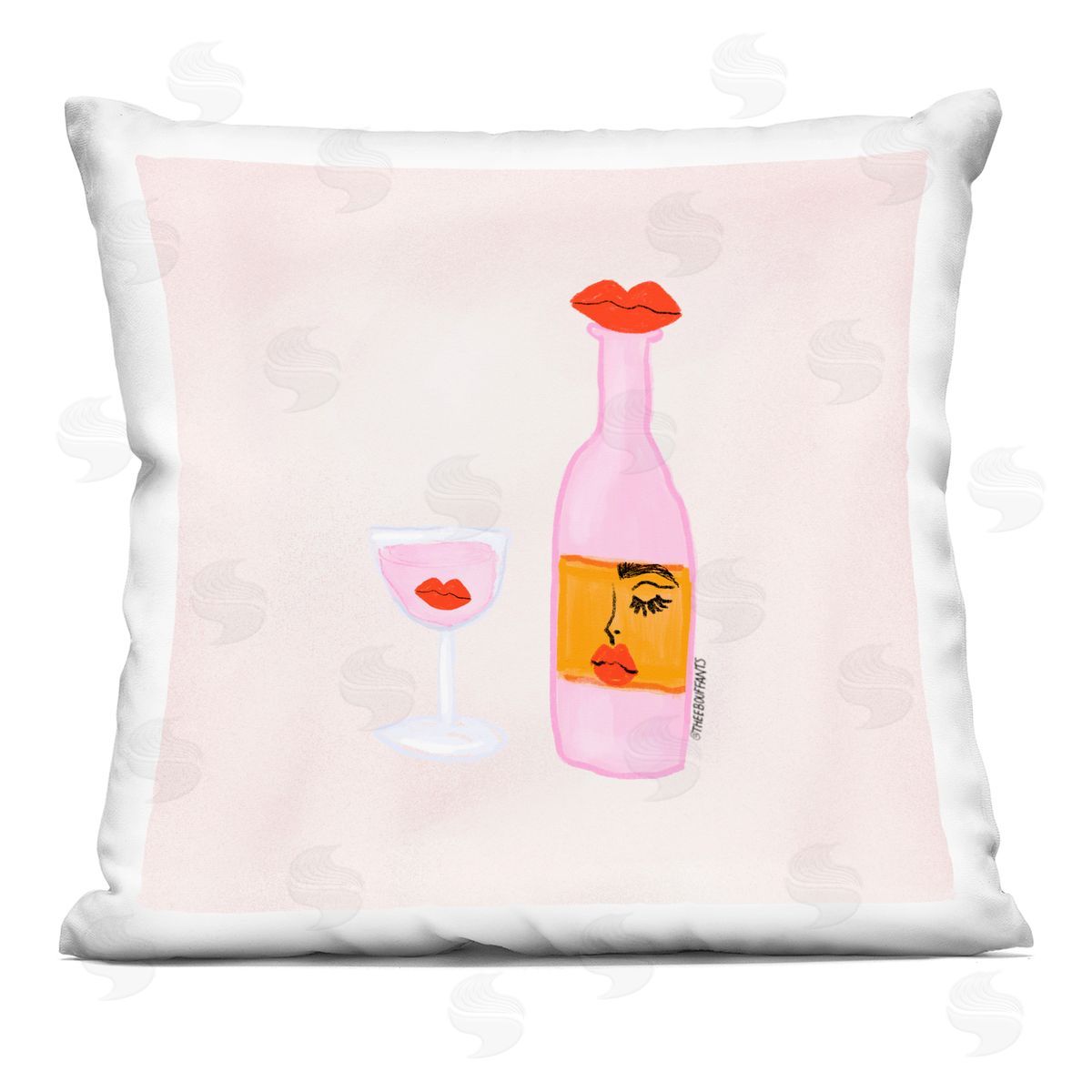 Bouffants & Broken Hearts Pastel Happy Hour Mood Plush Polyester Art Print Pillow