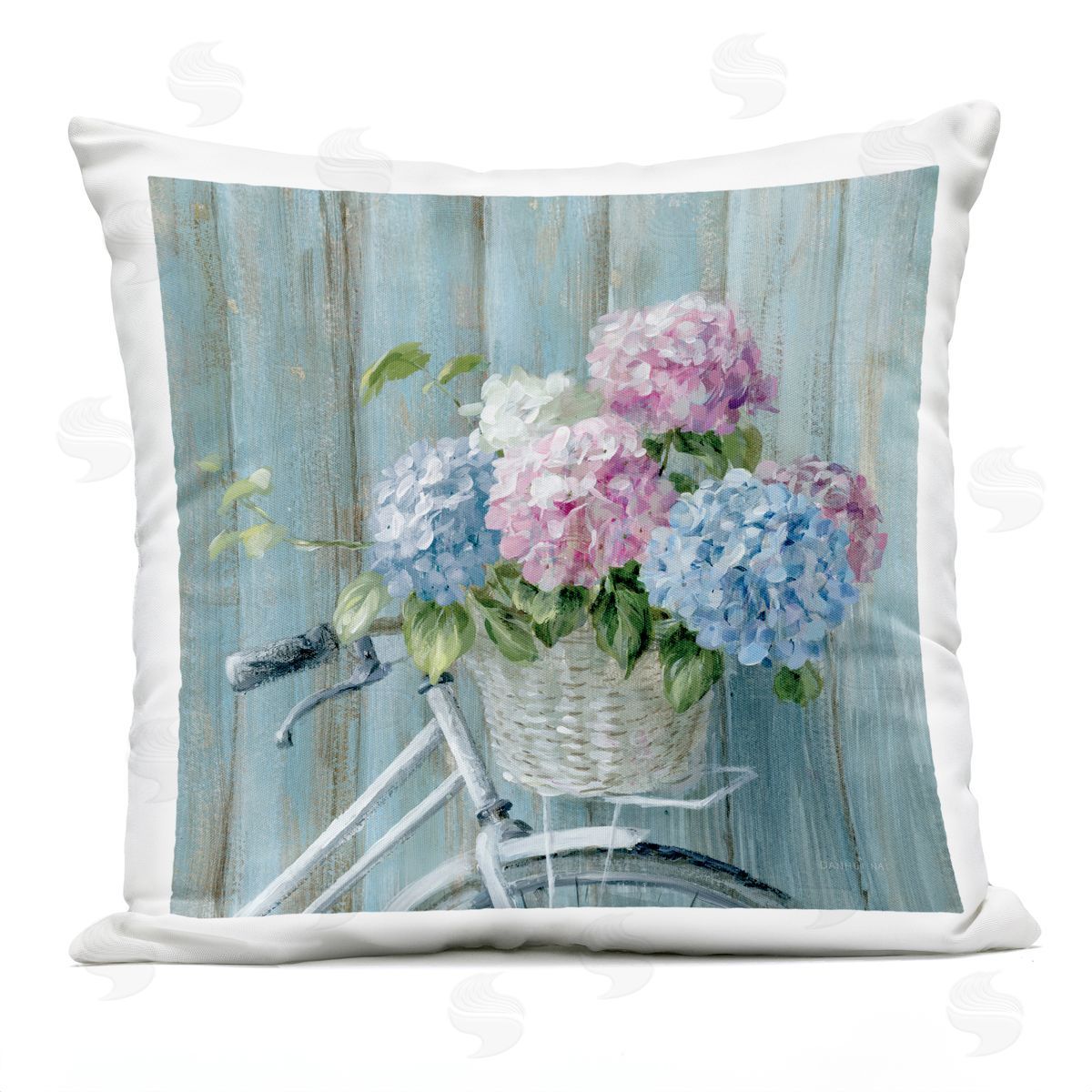 Danhui Nai Cape Cod Bicycle Flowers Plush Polyester Art Print Pillow