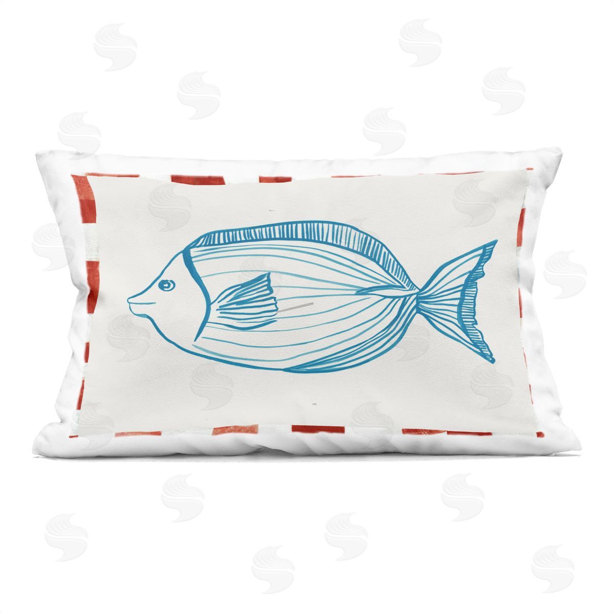 Hannah Dawson Ocean Fish Sketch Indoor Printed Pillow Art